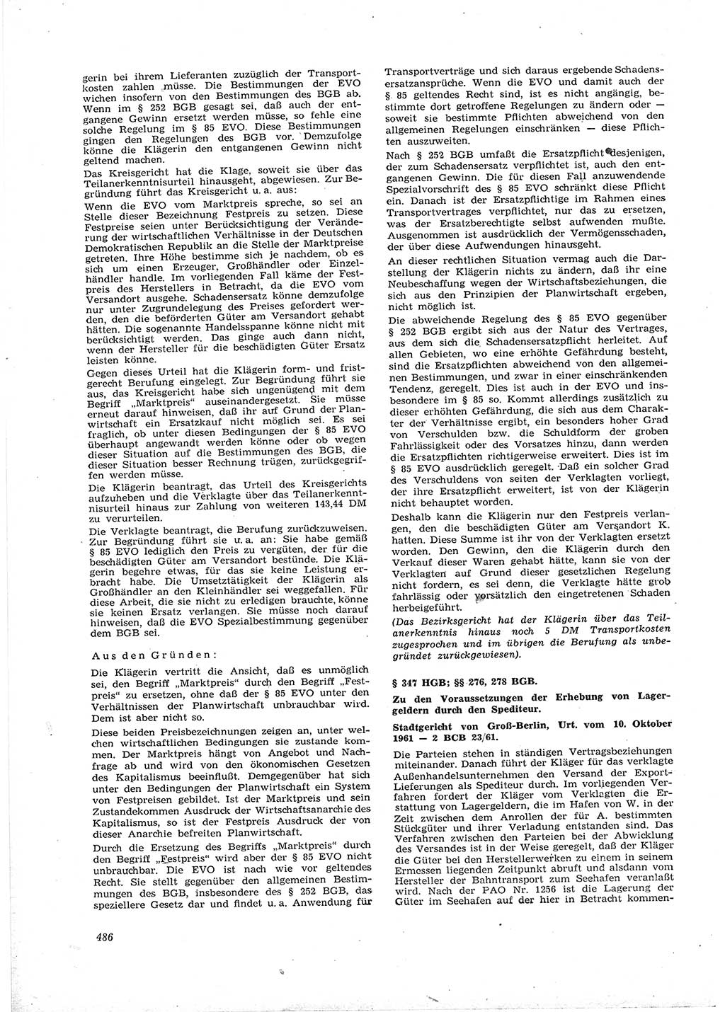 Neue Justiz (NJ), Zeitschrift für Recht und Rechtswissenschaft [Deutsche Demokratische Republik (DDR)], 16. Jahrgang 1962, Seite 486 (NJ DDR 1962, S. 486)