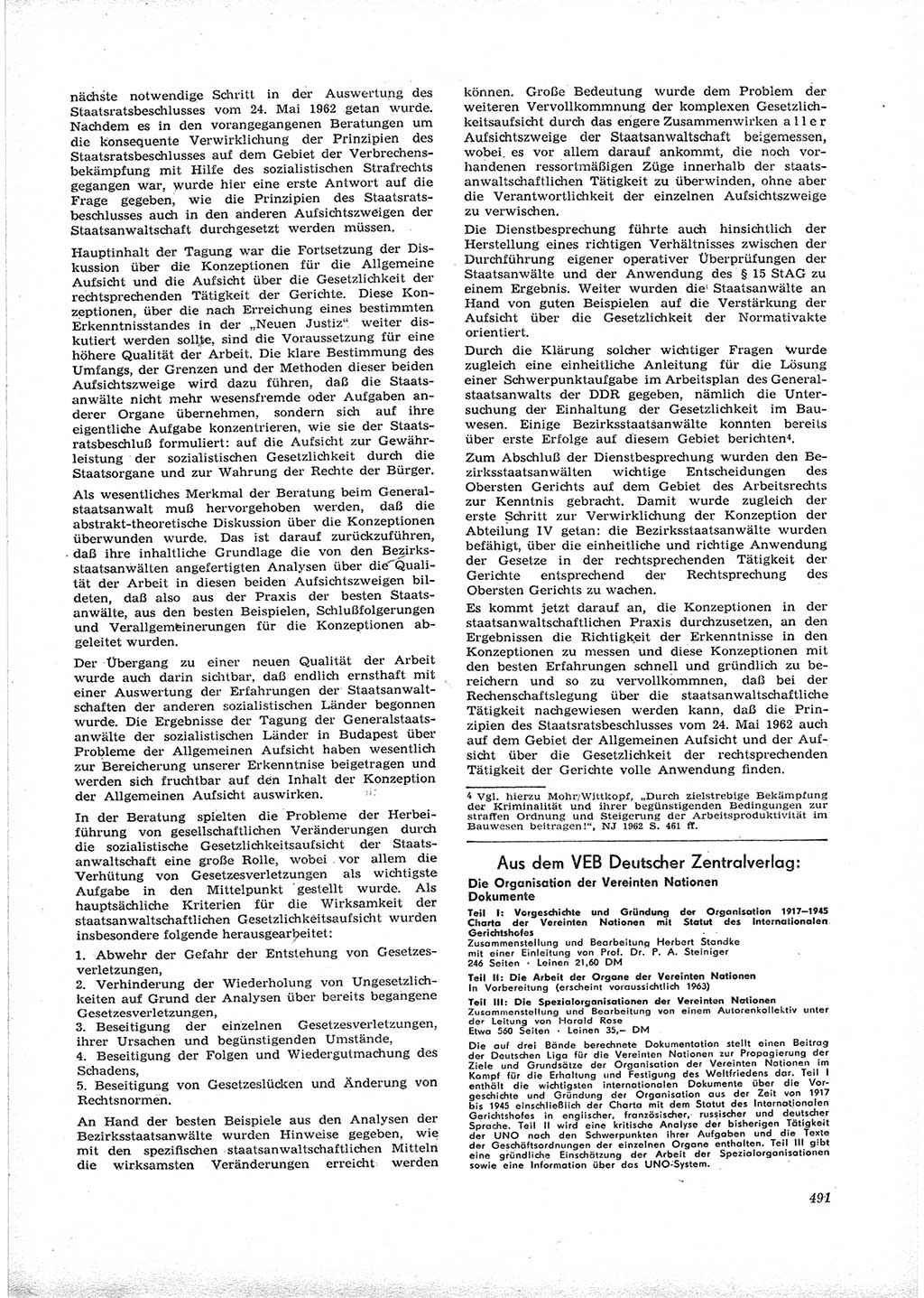 Neue Justiz (NJ), Zeitschrift für Recht und Rechtswissenschaft [Deutsche Demokratische Republik (DDR)], 16. Jahrgang 1962, Seite 491 (NJ DDR 1962, S. 491)