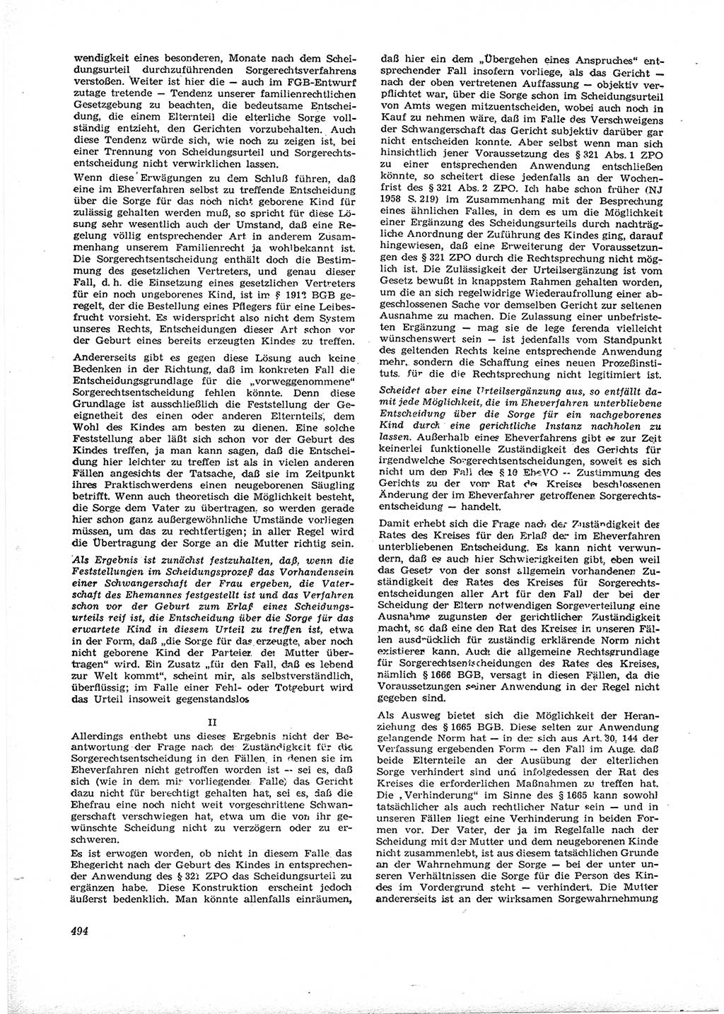 Neue Justiz (NJ), Zeitschrift für Recht und Rechtswissenschaft [Deutsche Demokratische Republik (DDR)], 16. Jahrgang 1962, Seite 494 (NJ DDR 1962, S. 494)