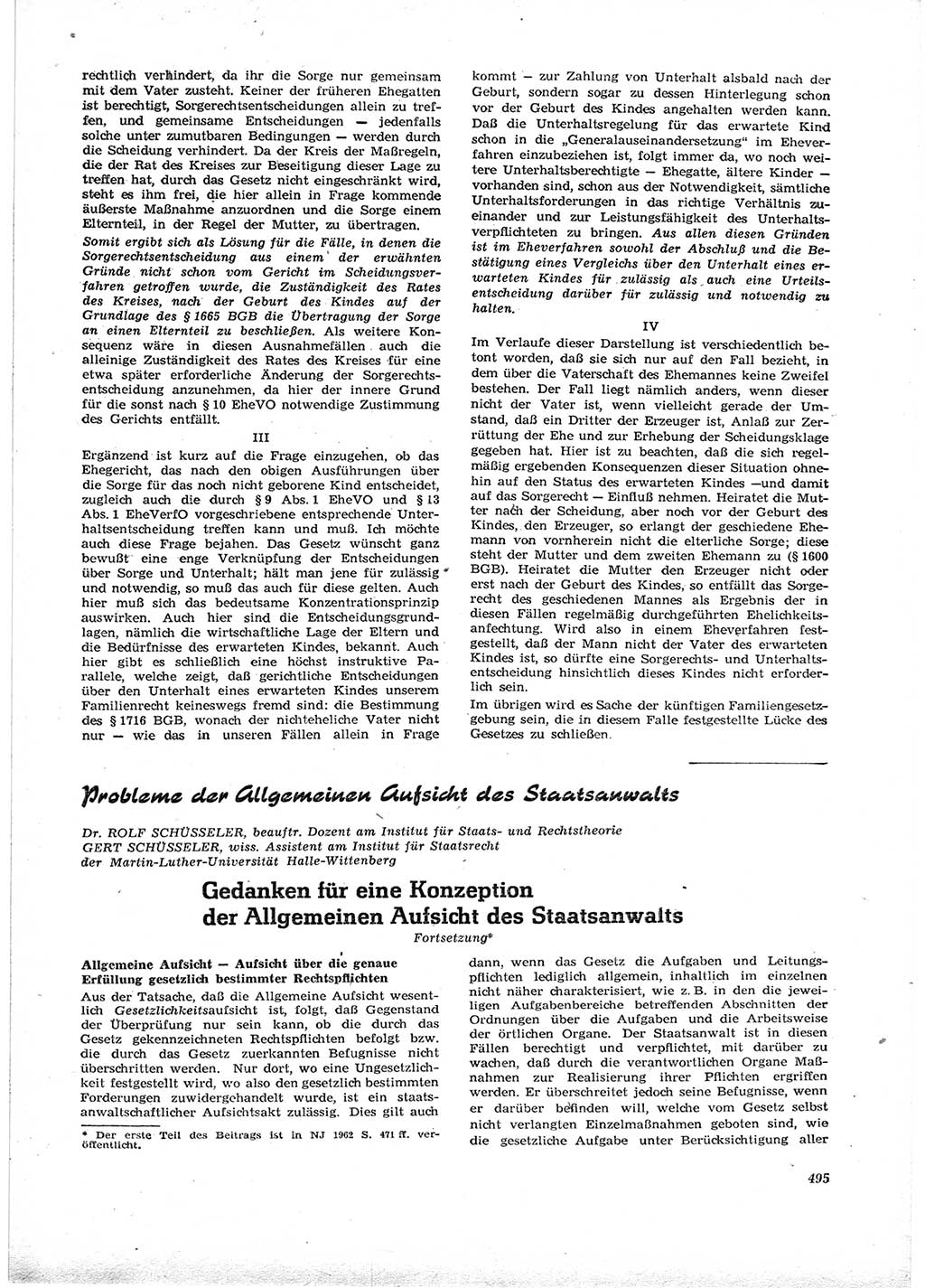 Neue Justiz (NJ), Zeitschrift für Recht und Rechtswissenschaft [Deutsche Demokratische Republik (DDR)], 16. Jahrgang 1962, Seite 495 (NJ DDR 1962, S. 495)
