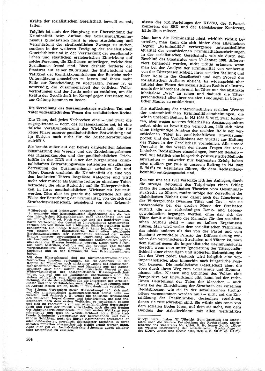 Neue Justiz (NJ), Zeitschrift für Recht und Rechtswissenschaft [Deutsche Demokratische Republik (DDR)], 16. Jahrgang 1962, Seite 504 (NJ DDR 1962, S. 504)