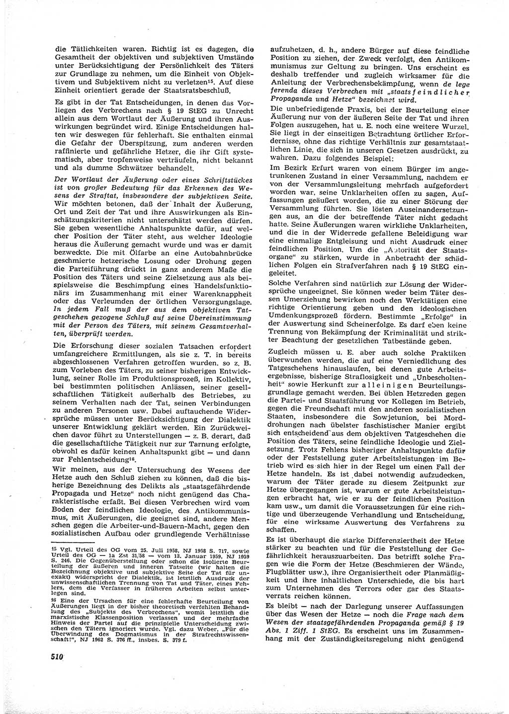 Neue Justiz (NJ), Zeitschrift für Recht und Rechtswissenschaft [Deutsche Demokratische Republik (DDR)], 16. Jahrgang 1962, Seite 510 (NJ DDR 1962, S. 510)
