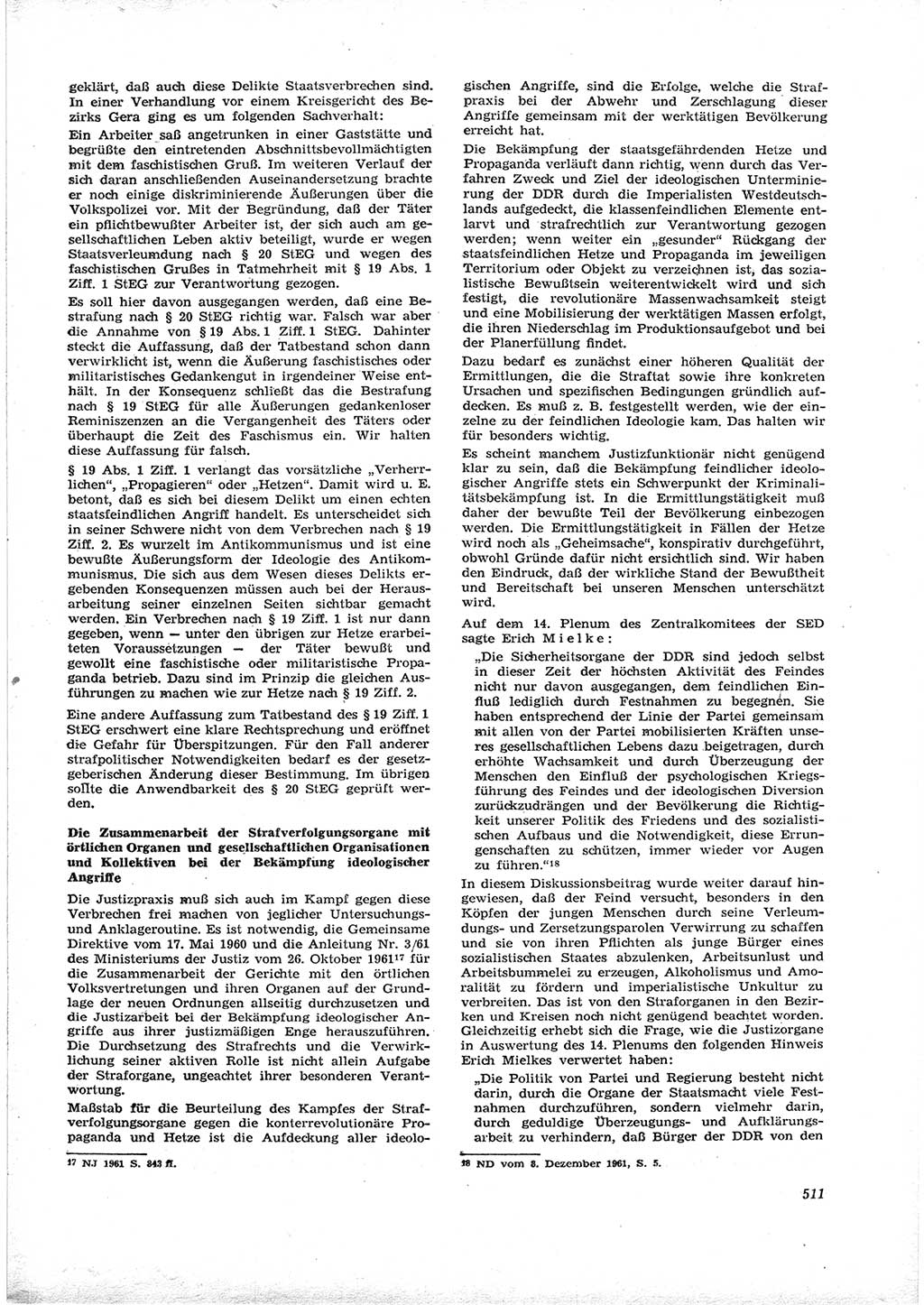 Neue Justiz (NJ), Zeitschrift für Recht und Rechtswissenschaft [Deutsche Demokratische Republik (DDR)], 16. Jahrgang 1962, Seite 511 (NJ DDR 1962, S. 511)