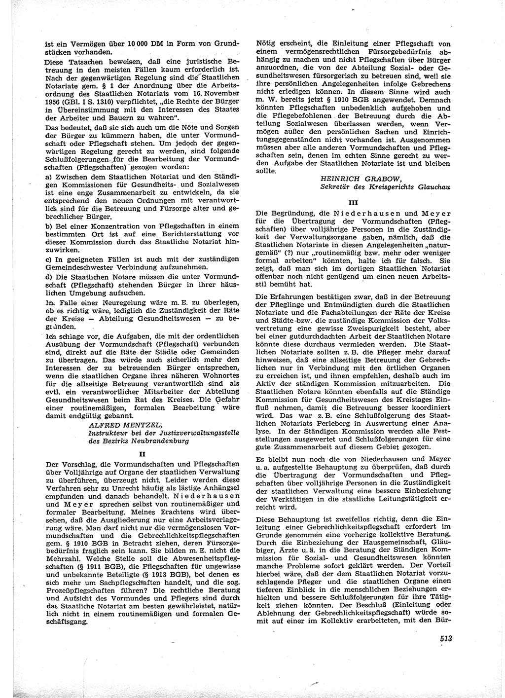Neue Justiz (NJ), Zeitschrift für Recht und Rechtswissenschaft [Deutsche Demokratische Republik (DDR)], 16. Jahrgang 1962, Seite 513 (NJ DDR 1962, S. 513)