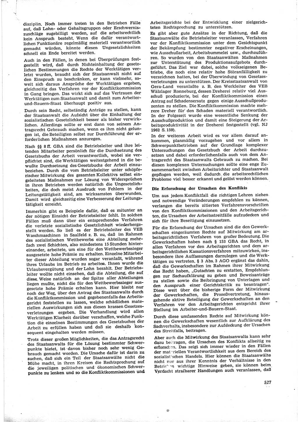 Neue Justiz (NJ), Zeitschrift für Recht und Rechtswissenschaft [Deutsche Demokratische Republik (DDR)], 16. Jahrgang 1962, Seite 527 (NJ DDR 1962, S. 527)
