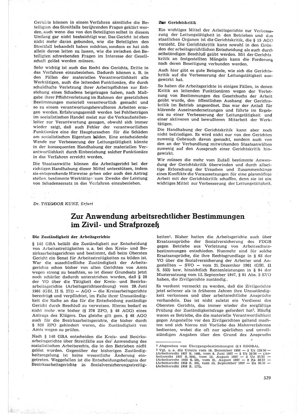 Neue Justiz (NJ), Zeitschrift für Recht und Rechtswissenschaft [Deutsche Demokratische Republik (DDR)], 16. Jahrgang 1962, Seite 529 (NJ DDR 1962, S. 529)