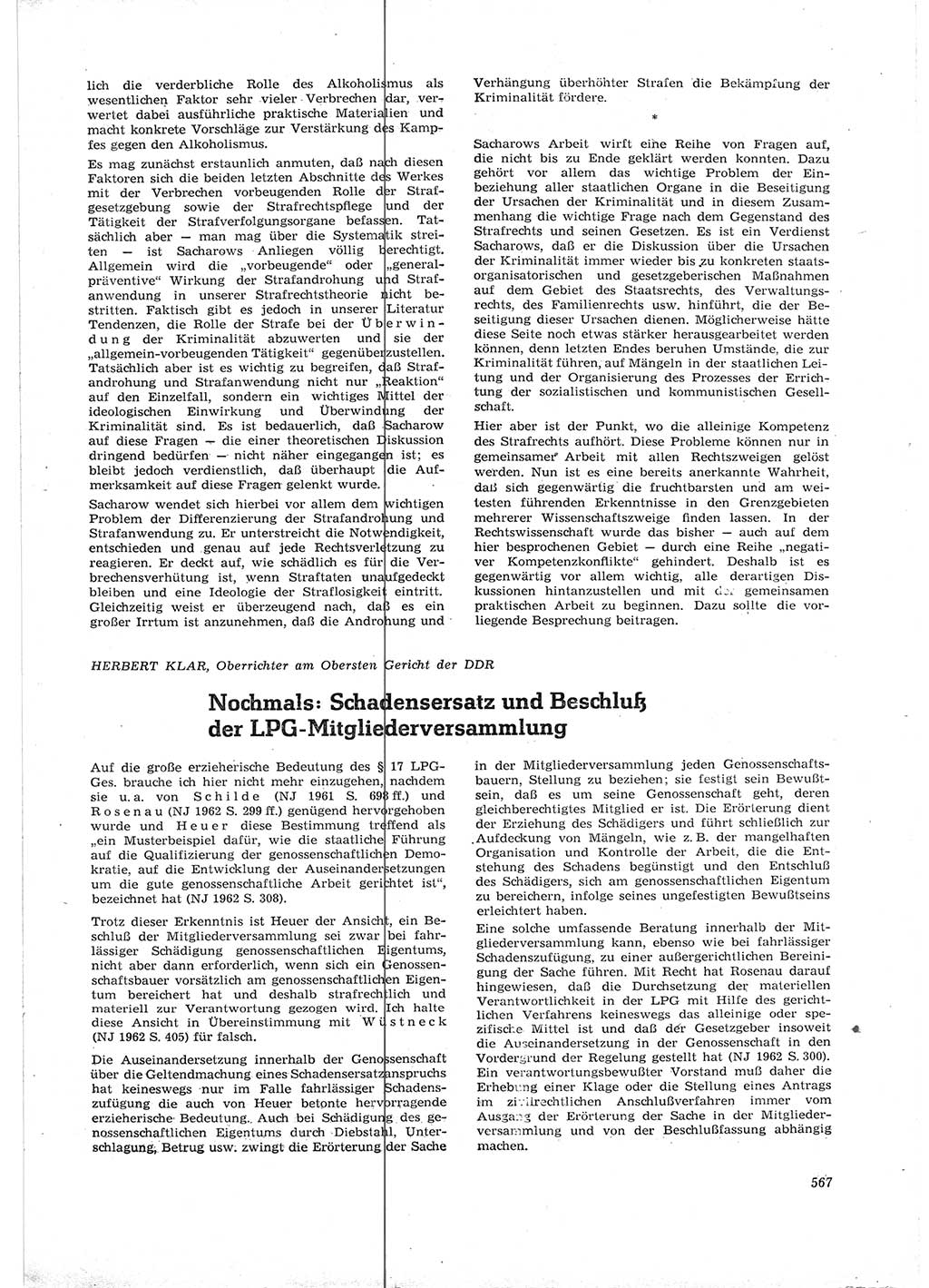 Neue Justiz (NJ), Zeitschrift für Recht und Rechtswissenschaft [Deutsche Demokratische Republik (DDR)], 16. Jahrgang 1962, Seite 567 (NJ DDR 1962, S. 567)