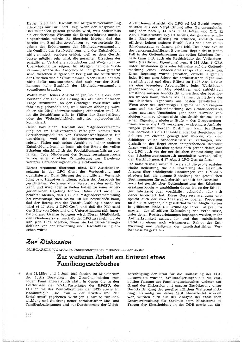 Neue Justiz (NJ), Zeitschrift für Recht und Rechtswissenschaft [Deutsche Demokratische Republik (DDR)], 16. Jahrgang 1962, Seite 568 (NJ DDR 1962, S. 568)