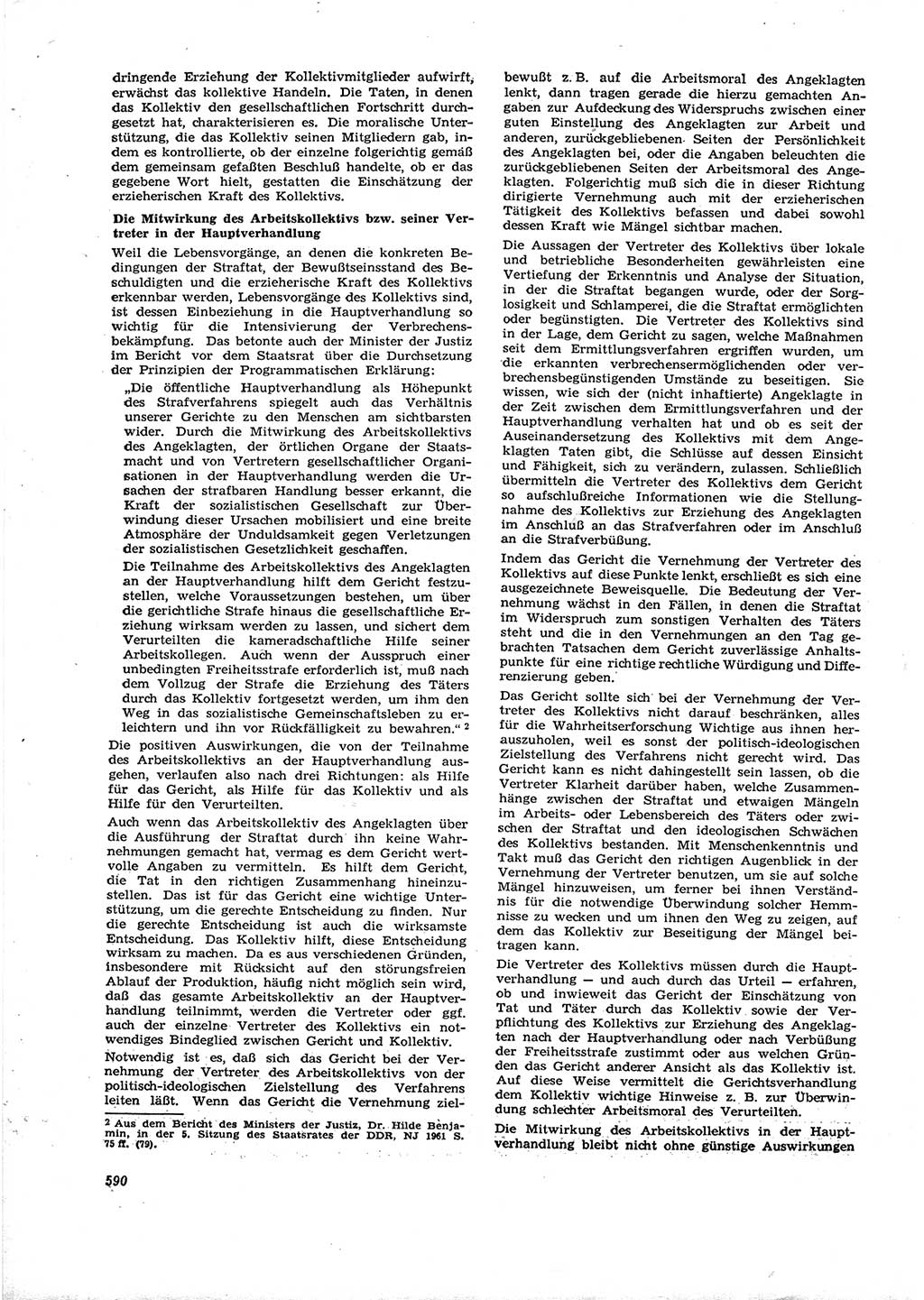 Neue Justiz (NJ), Zeitschrift für Recht und Rechtswissenschaft [Deutsche Demokratische Republik (DDR)], 16. Jahrgang 1962, Seite 590 (NJ DDR 1962, S. 590)