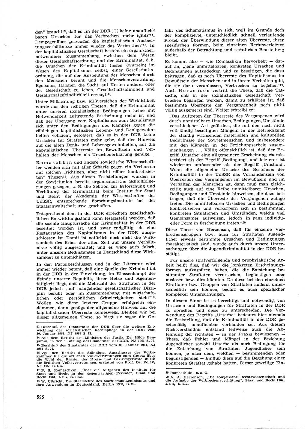Neue Justiz (NJ), Zeitschrift für Recht und Rechtswissenschaft [Deutsche Demokratische Republik (DDR)], 16. Jahrgang 1962, Seite 596 (NJ DDR 1962, S. 596)