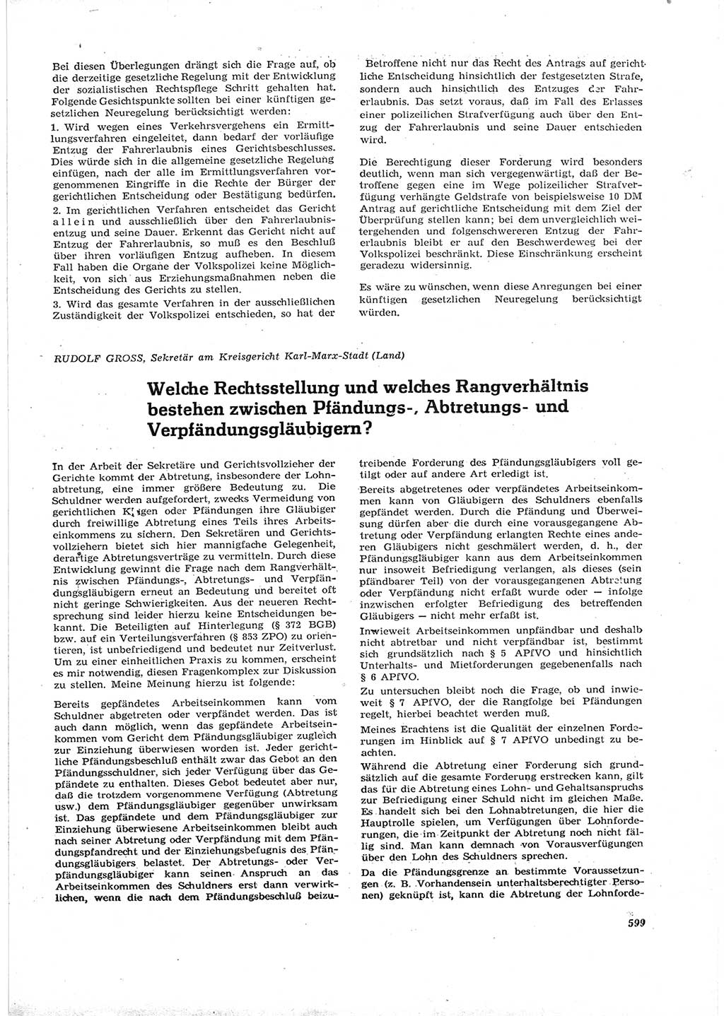 Neue Justiz (NJ), Zeitschrift für Recht und Rechtswissenschaft [Deutsche Demokratische Republik (DDR)], 16. Jahrgang 1962, Seite 599 (NJ DDR 1962, S. 599)