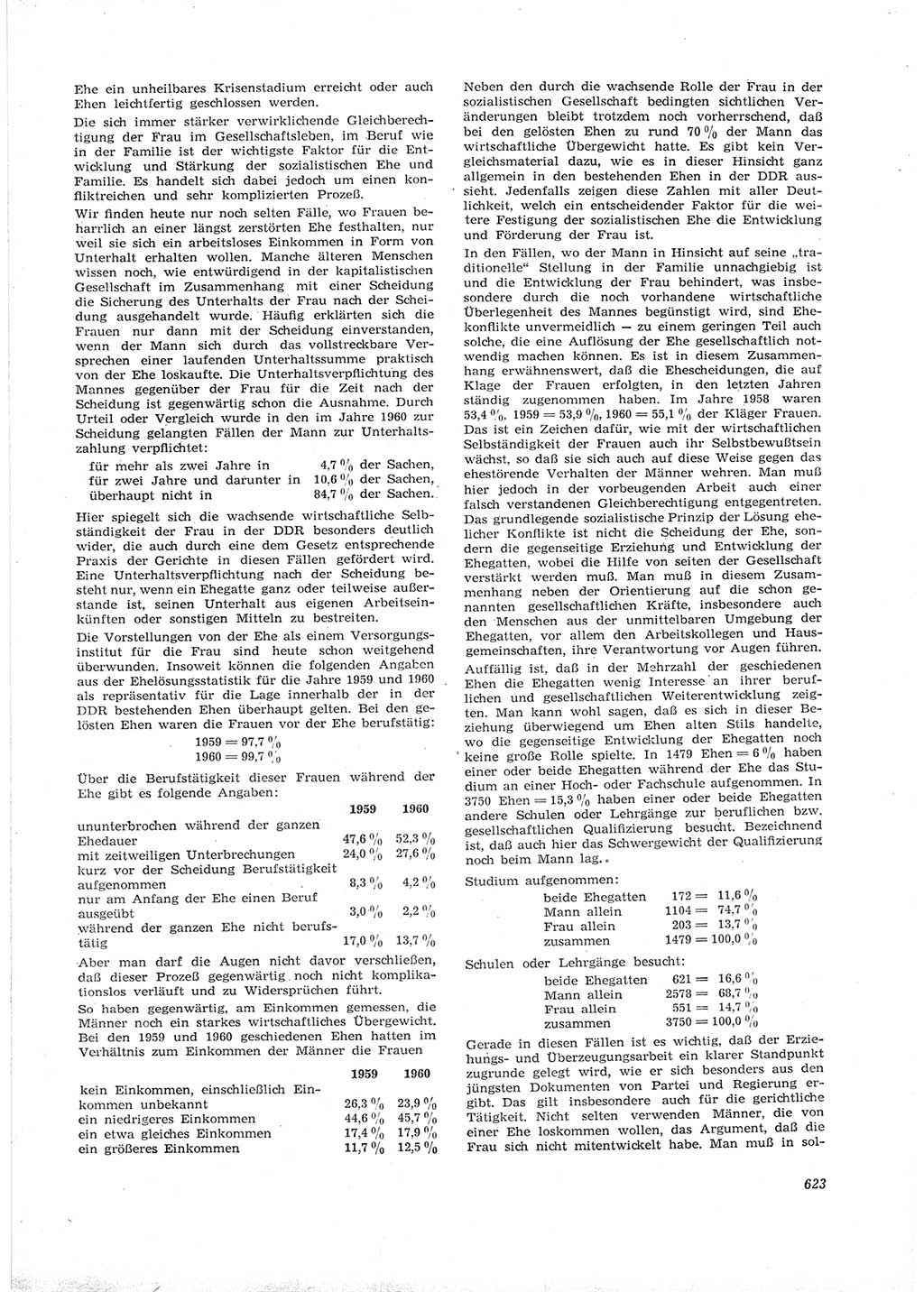 Neue Justiz (NJ), Zeitschrift für Recht und Rechtswissenschaft [Deutsche Demokratische Republik (DDR)], 16. Jahrgang 1962, Seite 623 (NJ DDR 1962, S. 623)