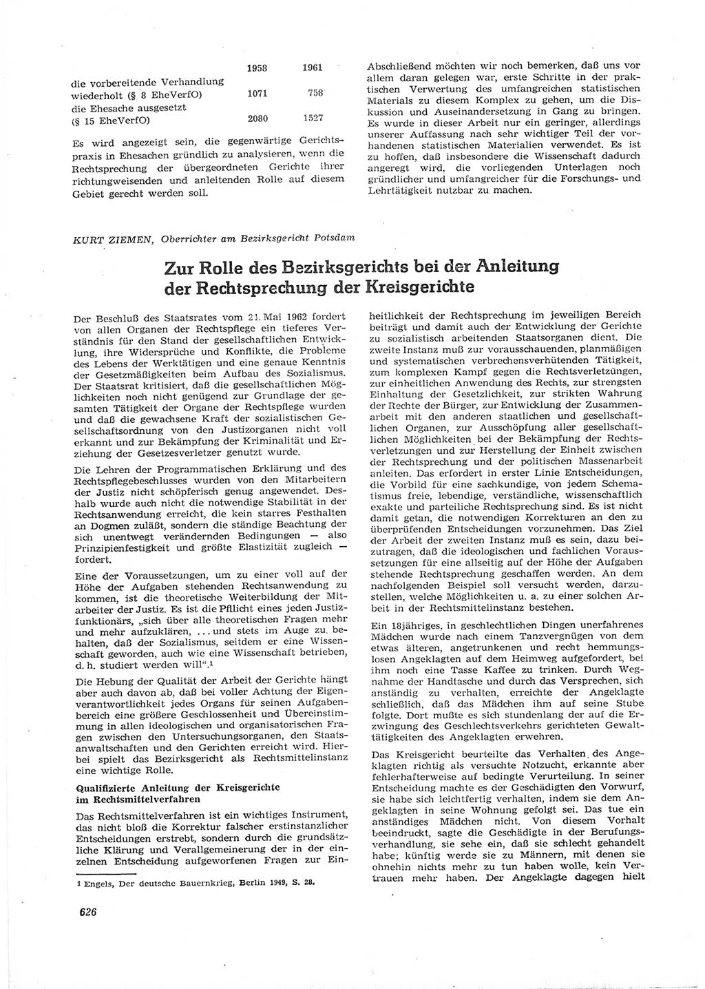 Neue Justiz (NJ), Zeitschrift für Recht und Rechtswissenschaft [Deutsche Demokratische Republik (DDR)], 16. Jahrgang 1962, Seite 626 (NJ DDR 1962, S. 626)