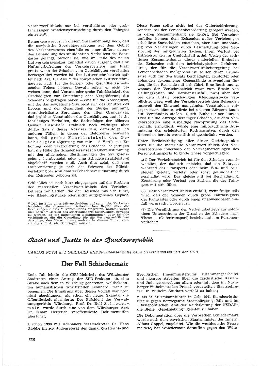 Neue Justiz (NJ), Zeitschrift für Recht und Rechtswissenschaft [Deutsche Demokratische Republik (DDR)], 16. Jahrgang 1962, Seite 636 (NJ DDR 1962, S. 636)