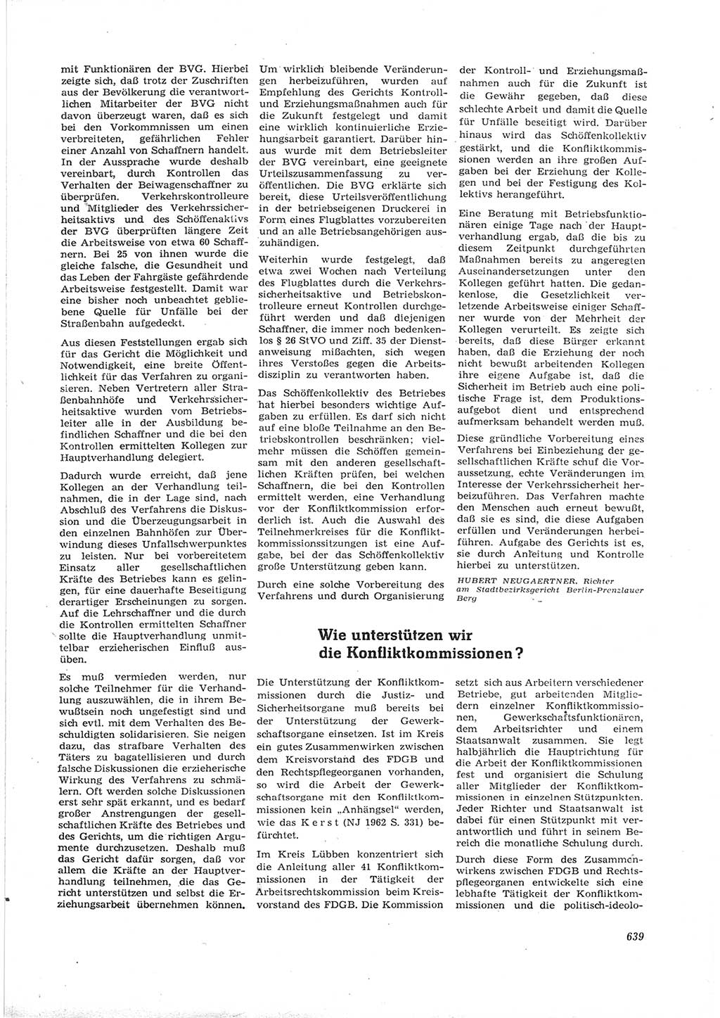 Neue Justiz (NJ), Zeitschrift für Recht und Rechtswissenschaft [Deutsche Demokratische Republik (DDR)], 16. Jahrgang 1962, Seite 639 (NJ DDR 1962, S. 639)