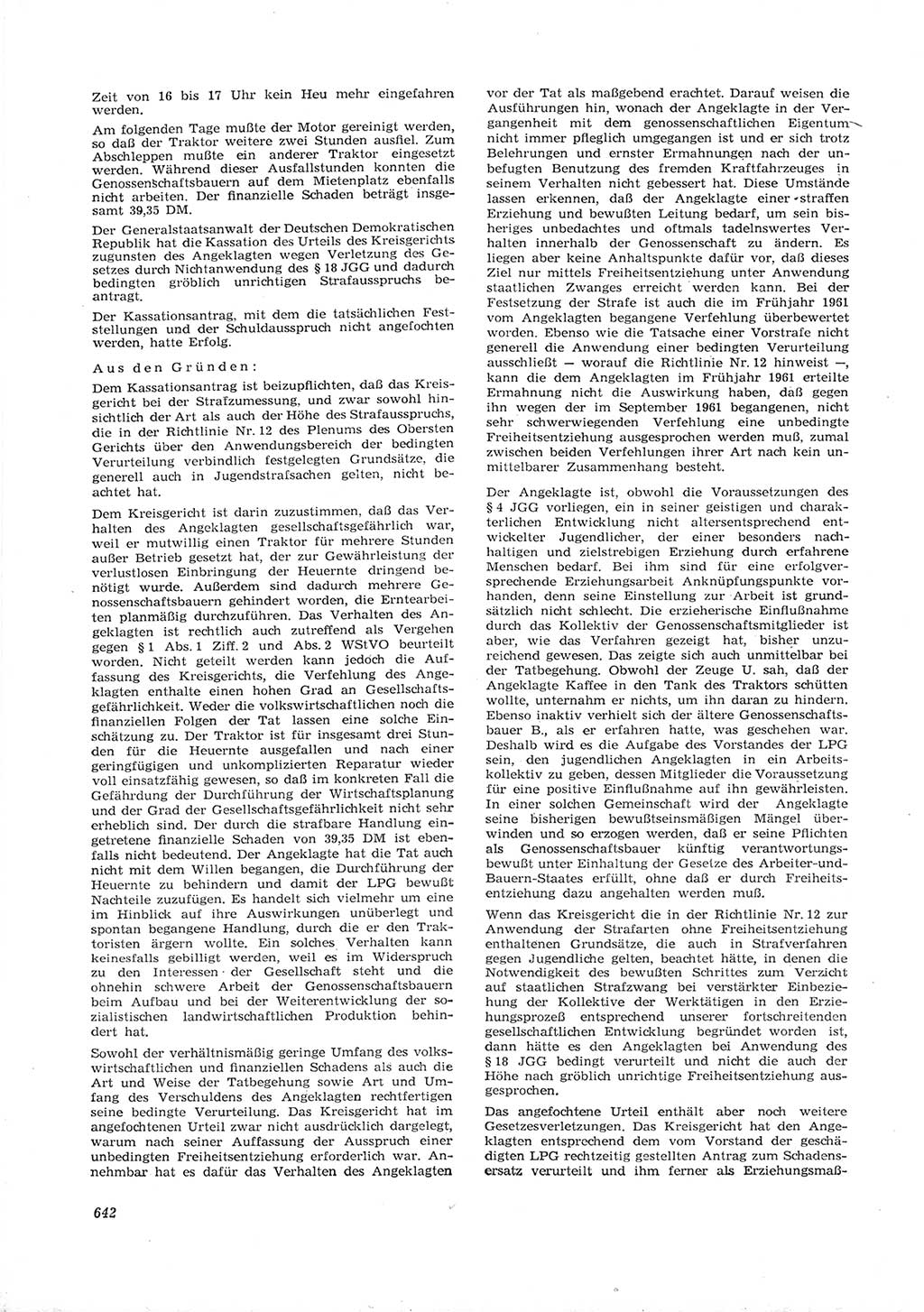 Neue Justiz (NJ), Zeitschrift für Recht und Rechtswissenschaft [Deutsche Demokratische Republik (DDR)], 16. Jahrgang 1962, Seite 642 (NJ DDR 1962, S. 642)