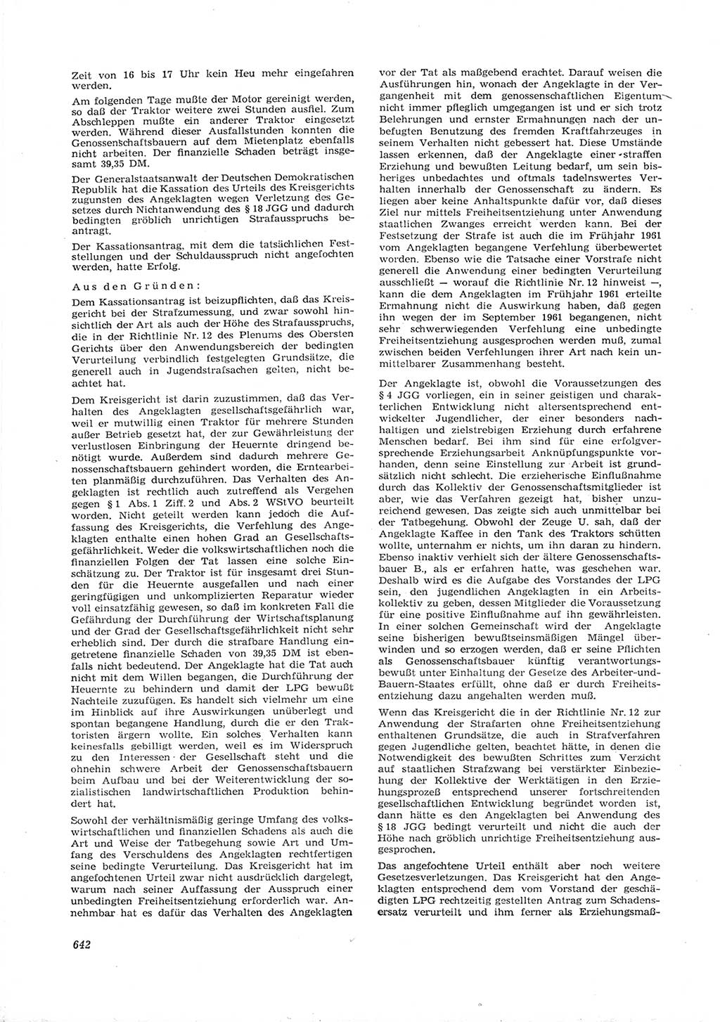 Neue Justiz (NJ), Zeitschrift für Recht und Rechtswissenschaft [Deutsche Demokratische Republik (DDR)], 16. Jahrgang 1962, Seite 642 (NJ DDR 1962, S. 642)