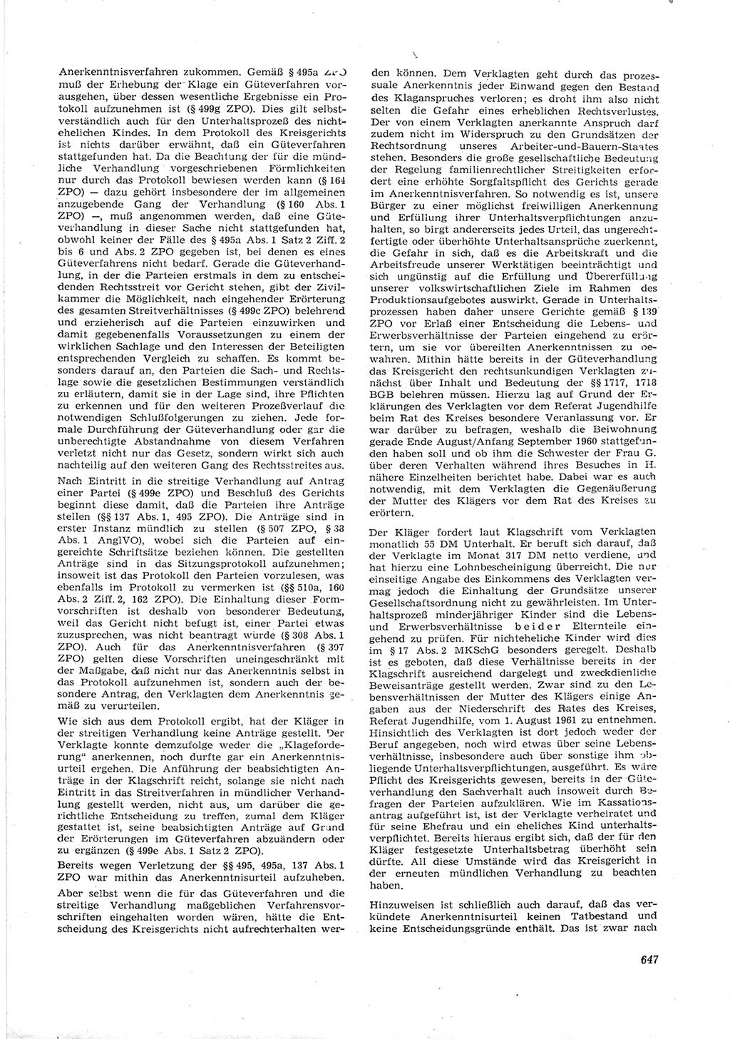 Neue Justiz (NJ), Zeitschrift für Recht und Rechtswissenschaft [Deutsche Demokratische Republik (DDR)], 16. Jahrgang 1962, Seite 647 (NJ DDR 1962, S. 647)