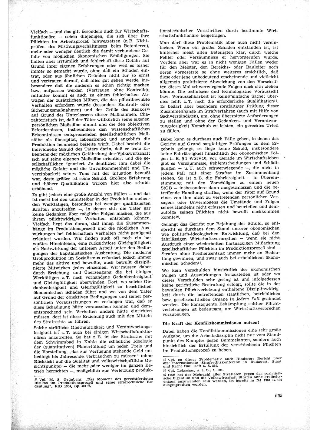 Neue Justiz (NJ), Zeitschrift für Recht und Rechtswissenschaft [Deutsche Demokratische Republik (DDR)], 16. Jahrgang 1962, Seite 665 (NJ DDR 1962, S. 665)