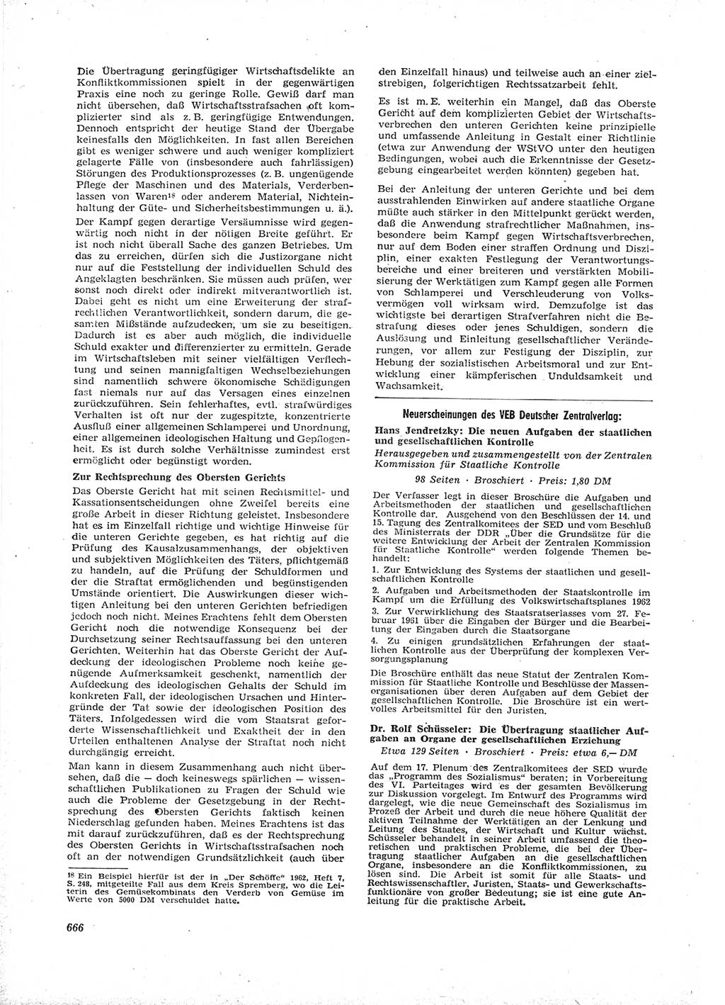 Neue Justiz (NJ), Zeitschrift für Recht und Rechtswissenschaft [Deutsche Demokratische Republik (DDR)], 16. Jahrgang 1962, Seite 666 (NJ DDR 1962, S. 666)