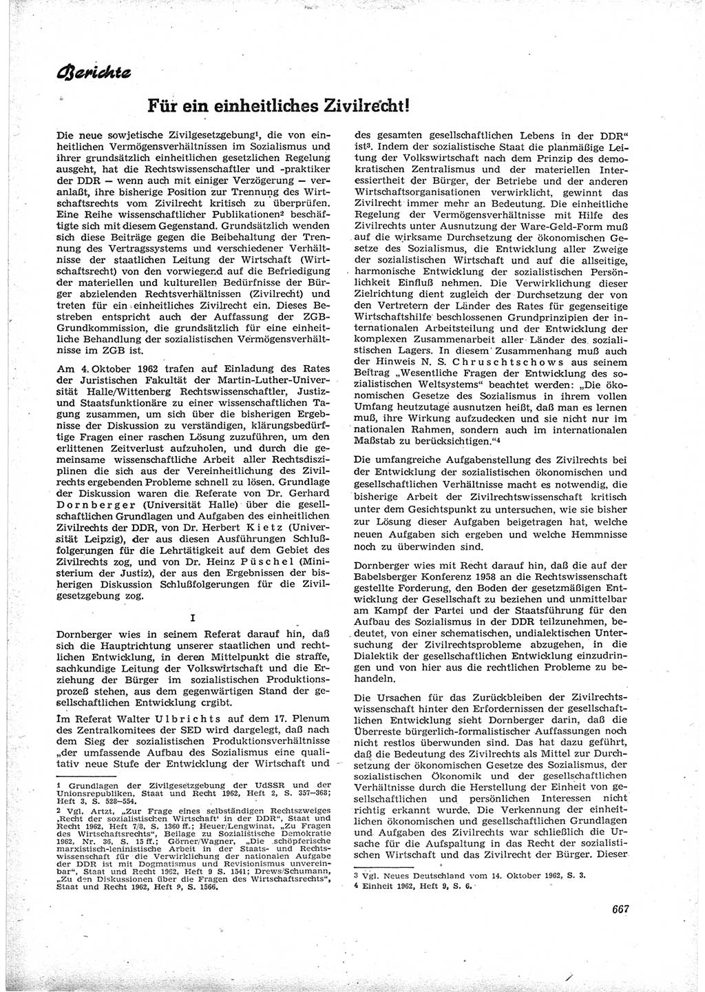 Neue Justiz (NJ), Zeitschrift für Recht und Rechtswissenschaft [Deutsche Demokratische Republik (DDR)], 16. Jahrgang 1962, Seite 667 (NJ DDR 1962, S. 667)