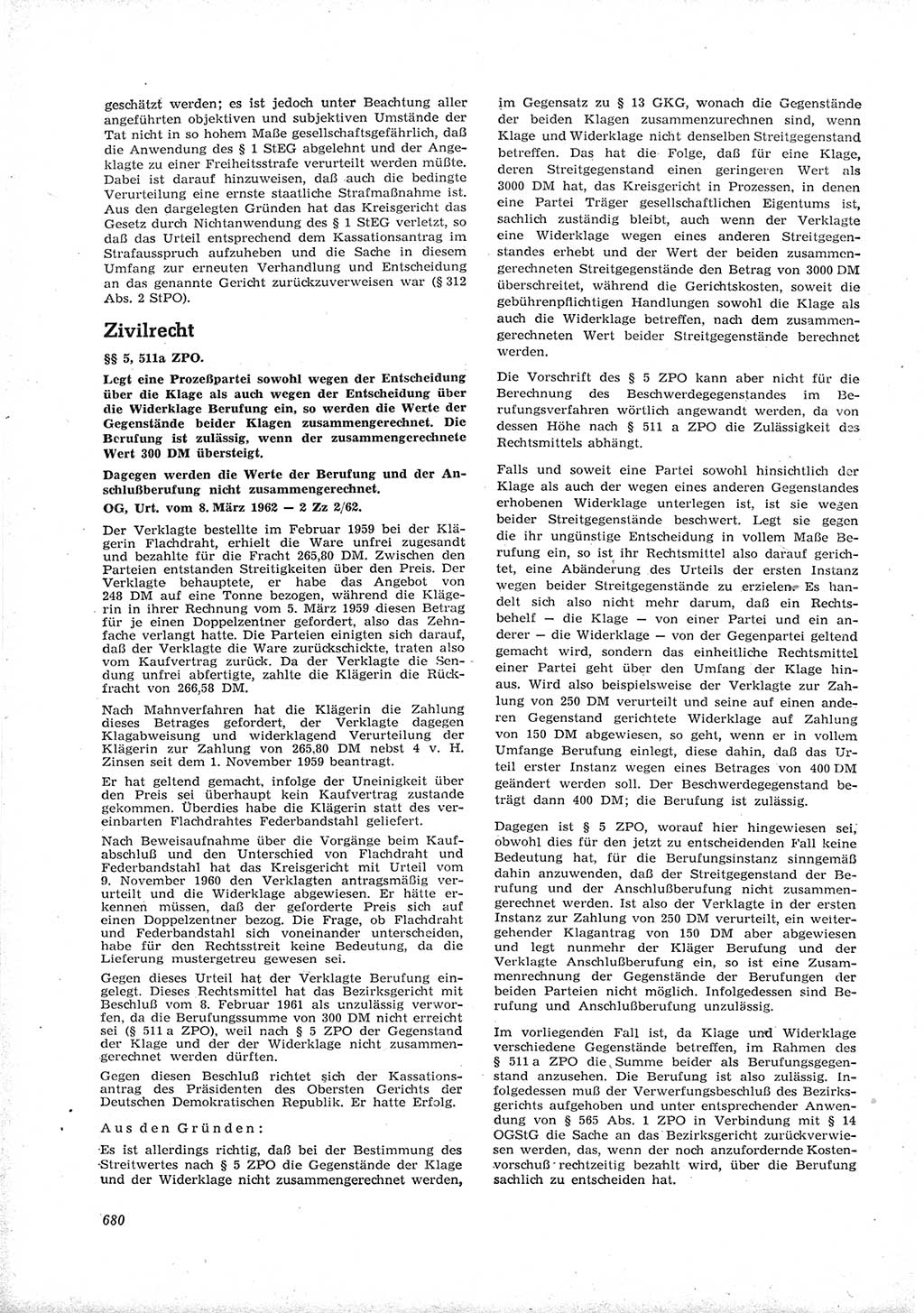 Neue Justiz (NJ), Zeitschrift für Recht und Rechtswissenschaft [Deutsche Demokratische Republik (DDR)], 16. Jahrgang 1962, Seite 680 (NJ DDR 1962, S. 680)