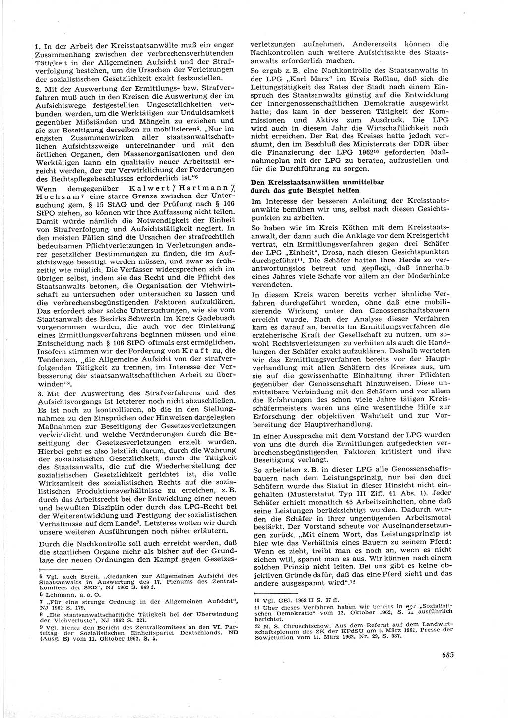 Neue Justiz (NJ), Zeitschrift für Recht und Rechtswissenschaft [Deutsche Demokratische Republik (DDR)], 16. Jahrgang 1962, Seite 685 (NJ DDR 1962, S. 685)