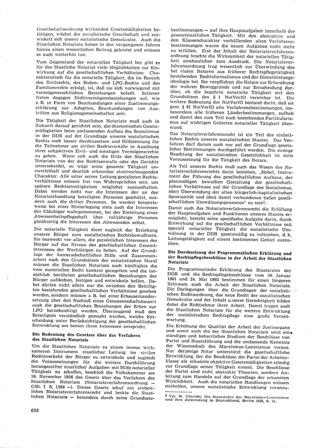 Neue Justiz (NJ), Zeitschrift für Recht und Rechtswissenschaft [Deutsche Demokratische Republik (DDR)], 16. Jahrgang 1962, Seite 688 (NJ DDR 1962, S. 688)