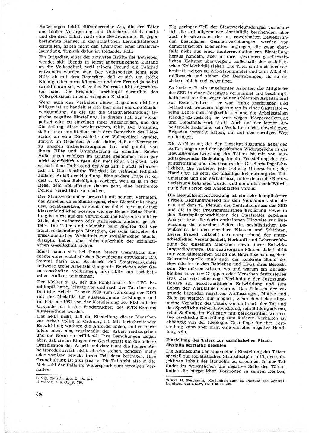 Neue Justiz (NJ), Zeitschrift für Recht und Rechtswissenschaft [Deutsche Demokratische Republik (DDR)], 16. Jahrgang 1962, Seite 696 (NJ DDR 1962, S. 696)