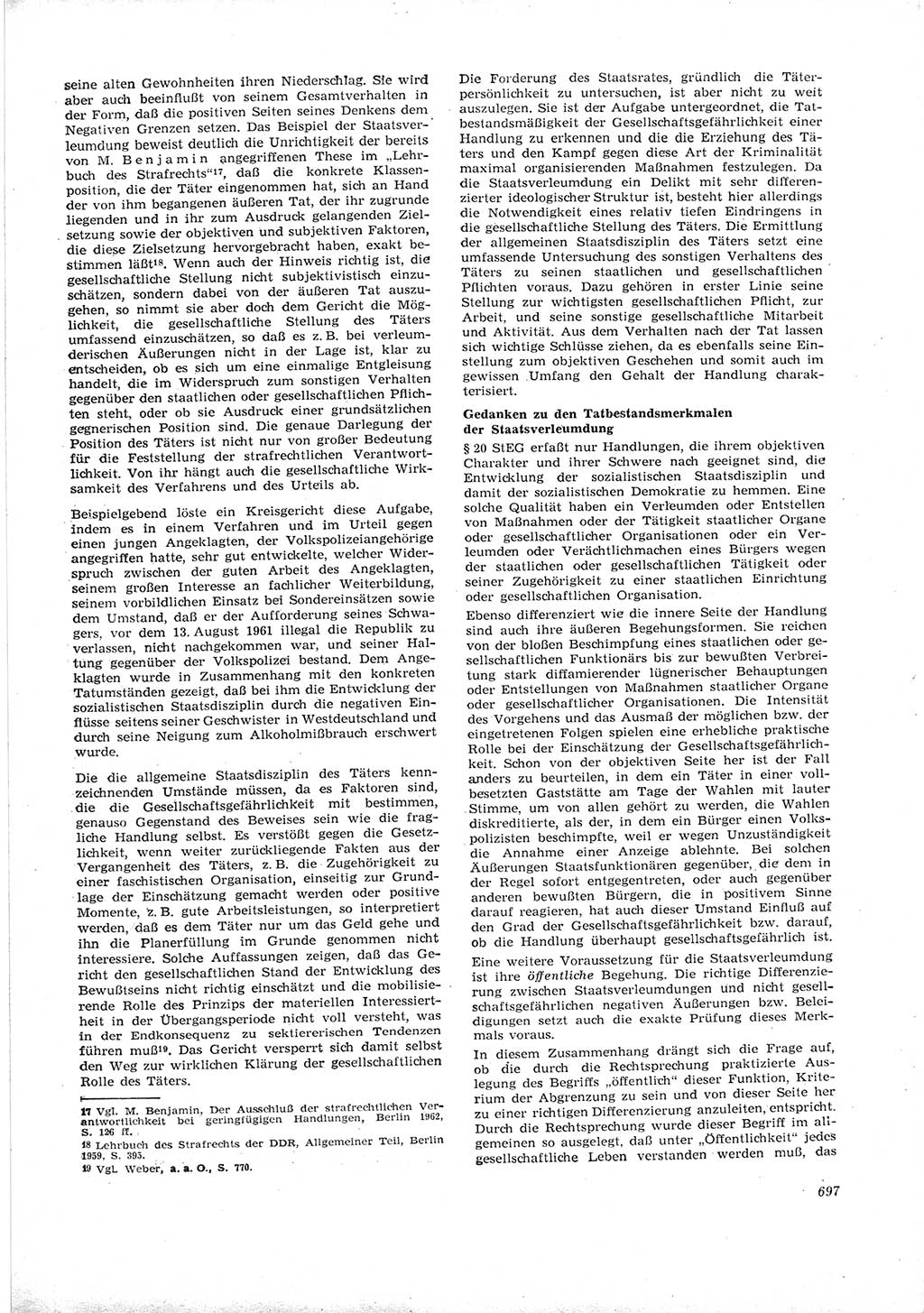 Neue Justiz (NJ), Zeitschrift für Recht und Rechtswissenschaft [Deutsche Demokratische Republik (DDR)], 16. Jahrgang 1962, Seite 697 (NJ DDR 1962, S. 697)