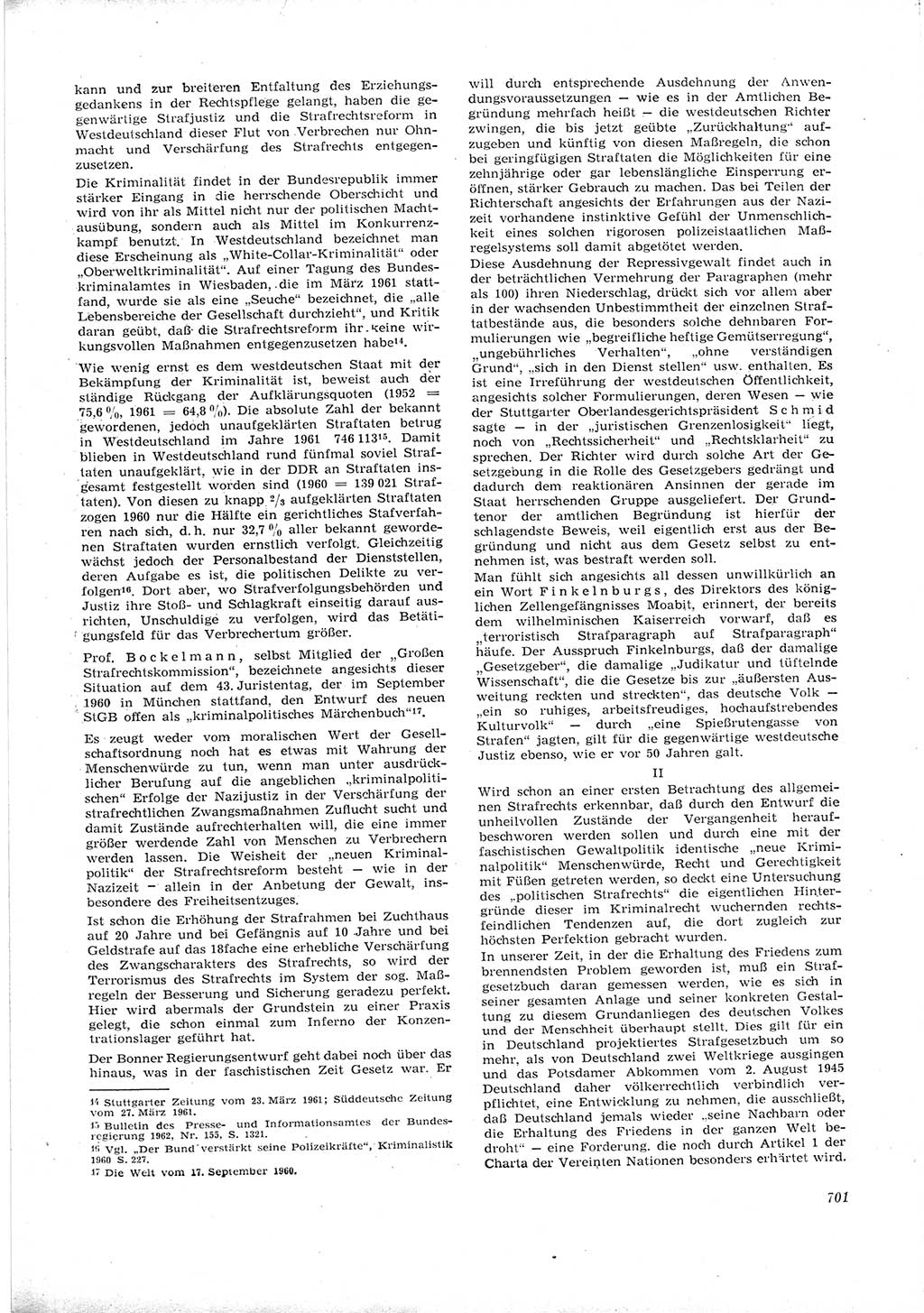 Neue Justiz (NJ), Zeitschrift für Recht und Rechtswissenschaft [Deutsche Demokratische Republik (DDR)], 16. Jahrgang 1962, Seite 701 (NJ DDR 1962, S. 701)