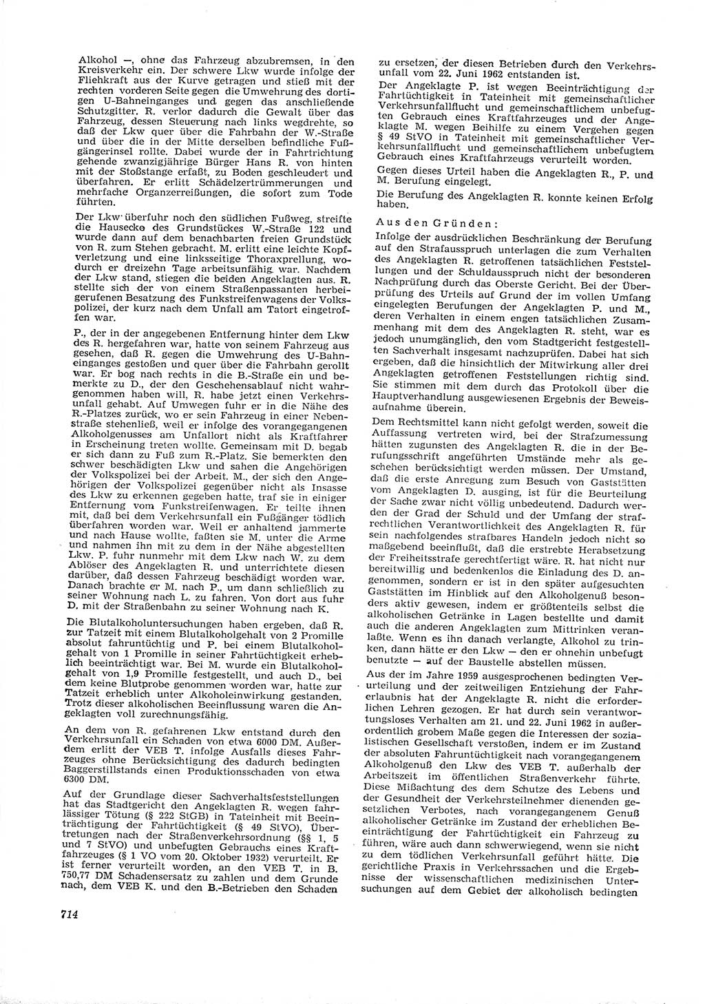 Neue Justiz (NJ), Zeitschrift für Recht und Rechtswissenschaft [Deutsche Demokratische Republik (DDR)], 16. Jahrgang 1962, Seite 714 (NJ DDR 1962, S. 714)