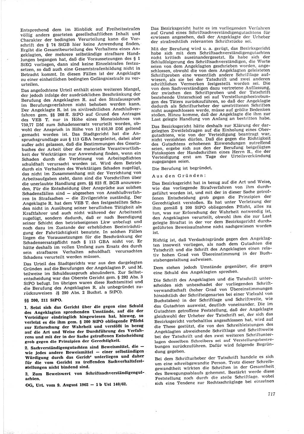 Neue Justiz (NJ), Zeitschrift für Recht und Rechtswissenschaft [Deutsche Demokratische Republik (DDR)], 16. Jahrgang 1962, Seite 717 (NJ DDR 1962, S. 717)