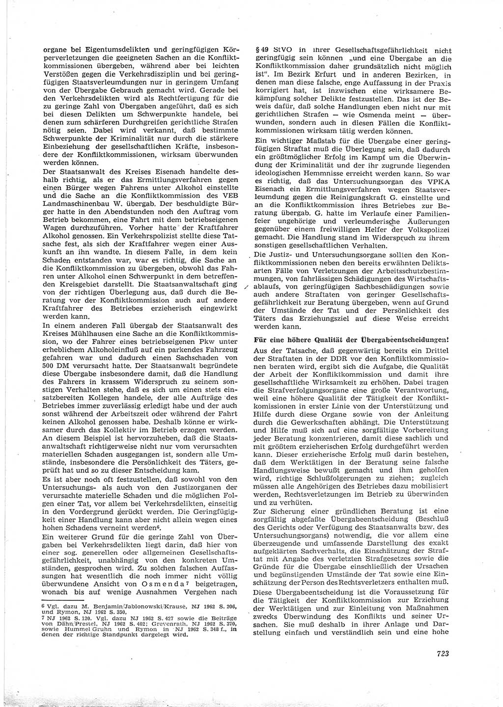 Neue Justiz (NJ), Zeitschrift für Recht und Rechtswissenschaft [Deutsche Demokratische Republik (DDR)], 16. Jahrgang 1962, Seite 723 (NJ DDR 1962, S. 723)