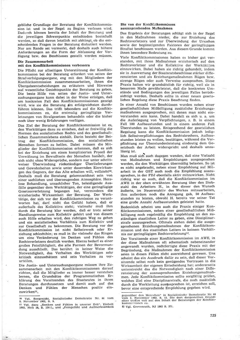 Neue Justiz (NJ), Zeitschrift für Recht und Rechtswissenschaft [Deutsche Demokratische Republik (DDR)], 16. Jahrgang 1962, Seite 725 (NJ DDR 1962, S. 725)