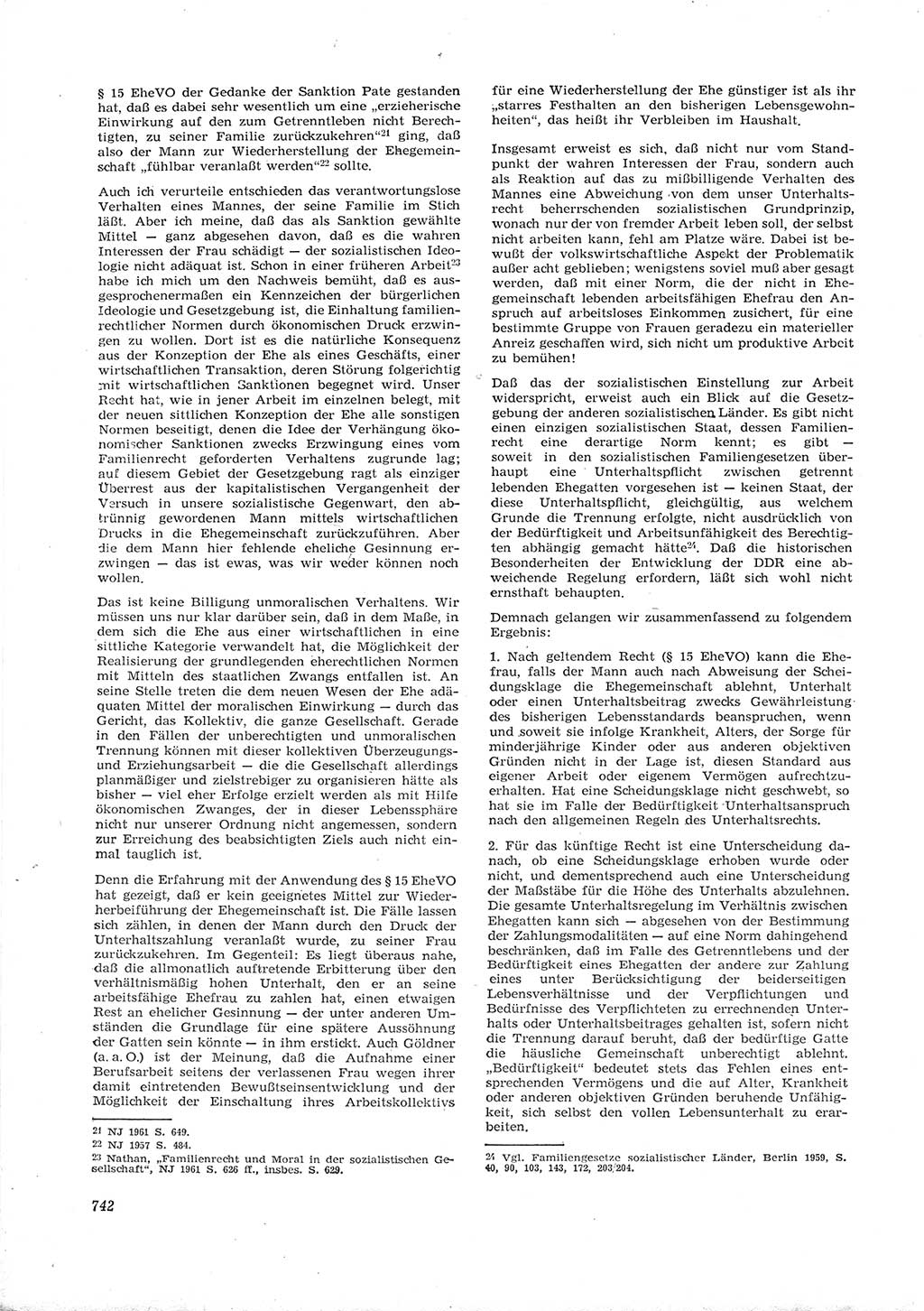 Neue Justiz (NJ), Zeitschrift für Recht und Rechtswissenschaft [Deutsche Demokratische Republik (DDR)], 16. Jahrgang 1962, Seite 742 (NJ DDR 1962, S. 742)