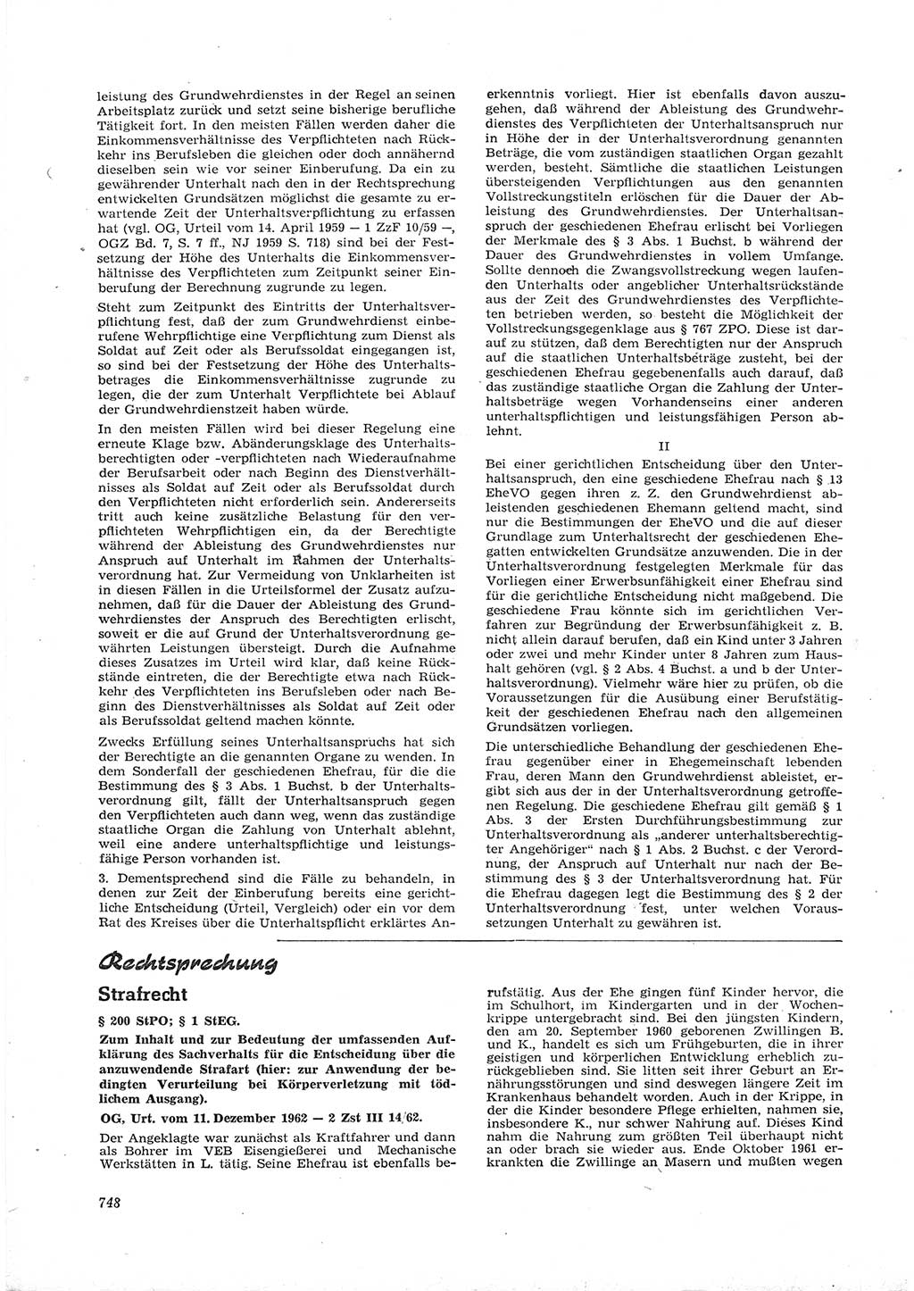 Neue Justiz (NJ), Zeitschrift für Recht und Rechtswissenschaft [Deutsche Demokratische Republik (DDR)], 16. Jahrgang 1962, Seite 748 (NJ DDR 1962, S. 748)
