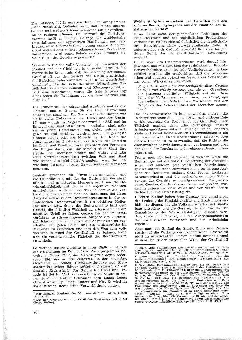Neue Justiz (NJ), Zeitschrift für Recht und Rechtswissenschaft [Deutsche Demokratische Republik (DDR)], 16. Jahrgang 1962, Seite 762 (NJ DDR 1962, S. 762)