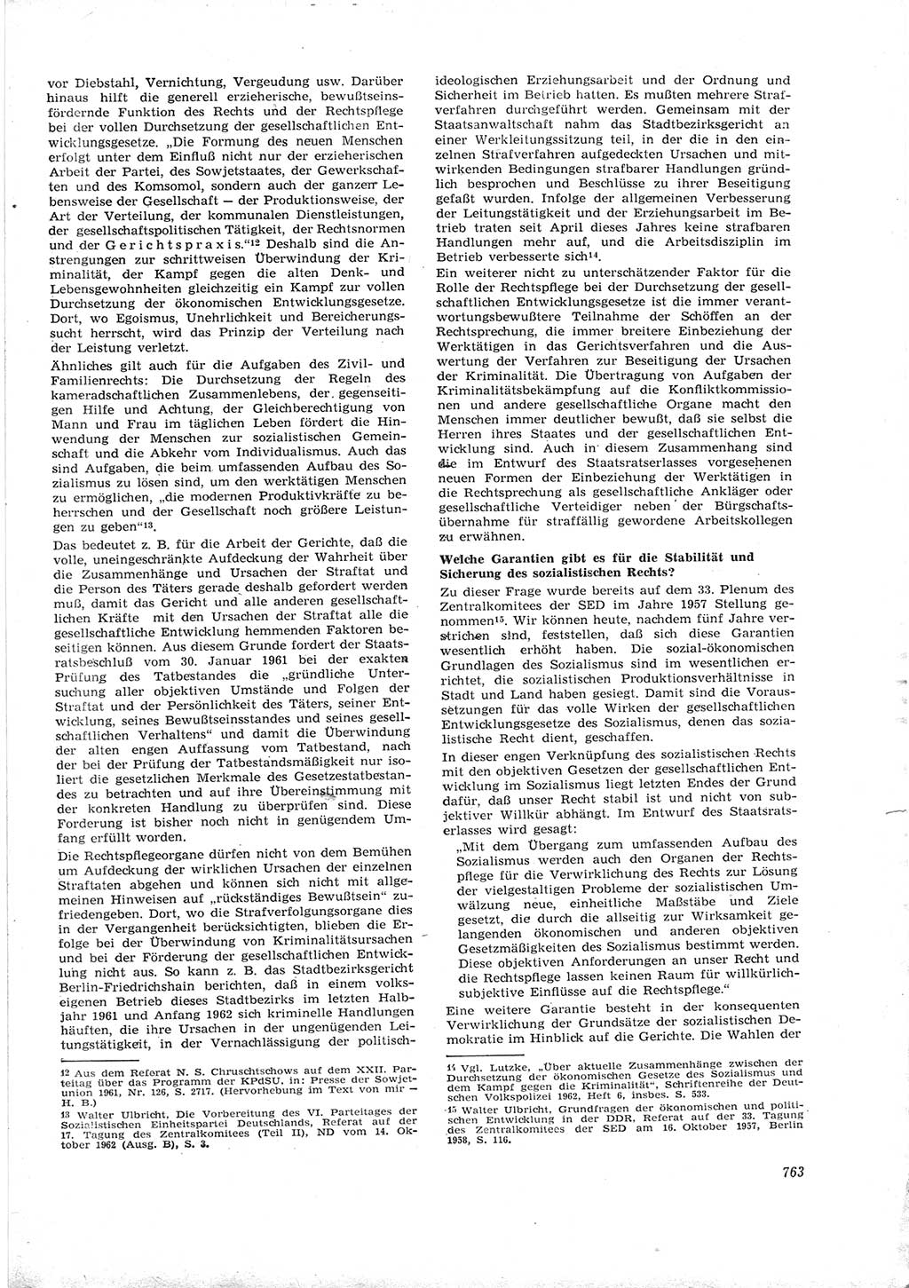 Neue Justiz (NJ), Zeitschrift für Recht und Rechtswissenschaft [Deutsche Demokratische Republik (DDR)], 16. Jahrgang 1962, Seite 763 (NJ DDR 1962, S. 763)