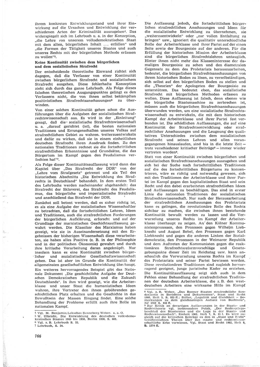 Neue Justiz (NJ), Zeitschrift für Recht und Rechtswissenschaft [Deutsche Demokratische Republik (DDR)], 16. Jahrgang 1962, Seite 766 (NJ DDR 1962, S. 766)