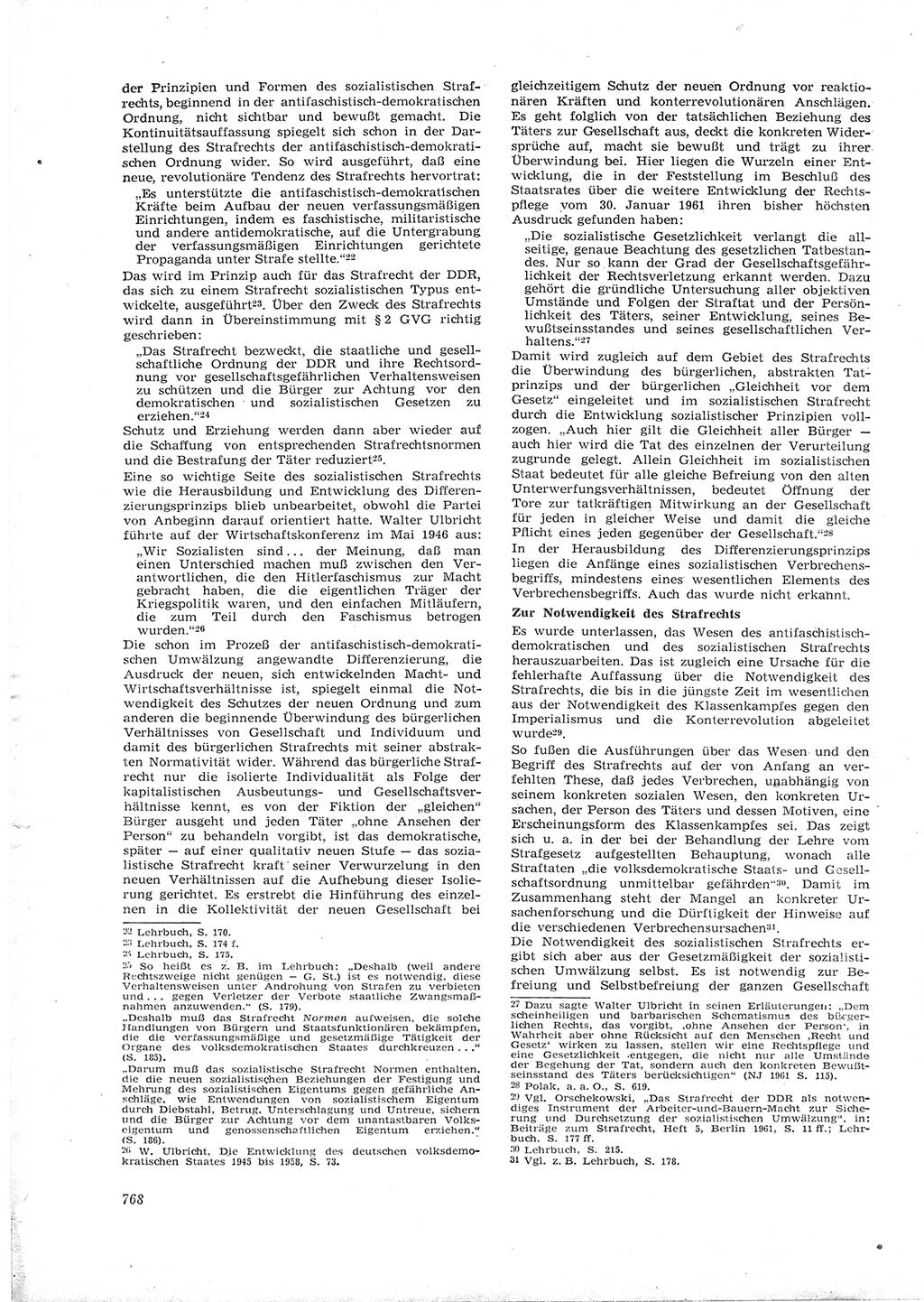Neue Justiz (NJ), Zeitschrift für Recht und Rechtswissenschaft [Deutsche Demokratische Republik (DDR)], 16. Jahrgang 1962, Seite 768 (NJ DDR 1962, S. 768)