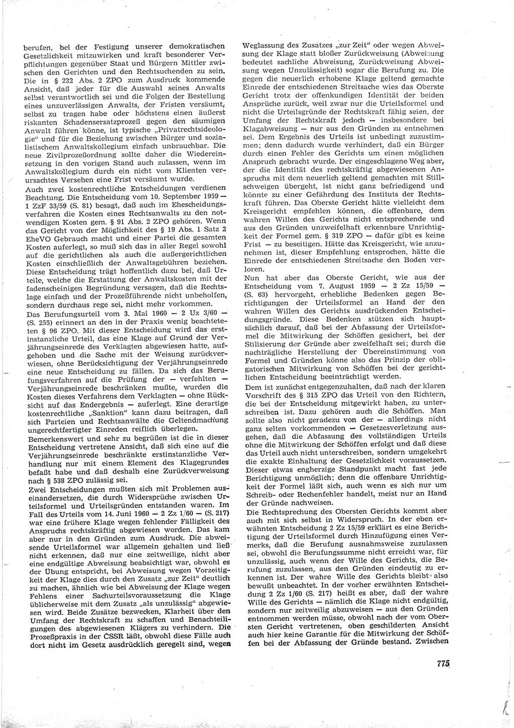 Neue Justiz (NJ), Zeitschrift für Recht und Rechtswissenschaft [Deutsche Demokratische Republik (DDR)], 16. Jahrgang 1962, Seite 775 (NJ DDR 1962, S. 775)