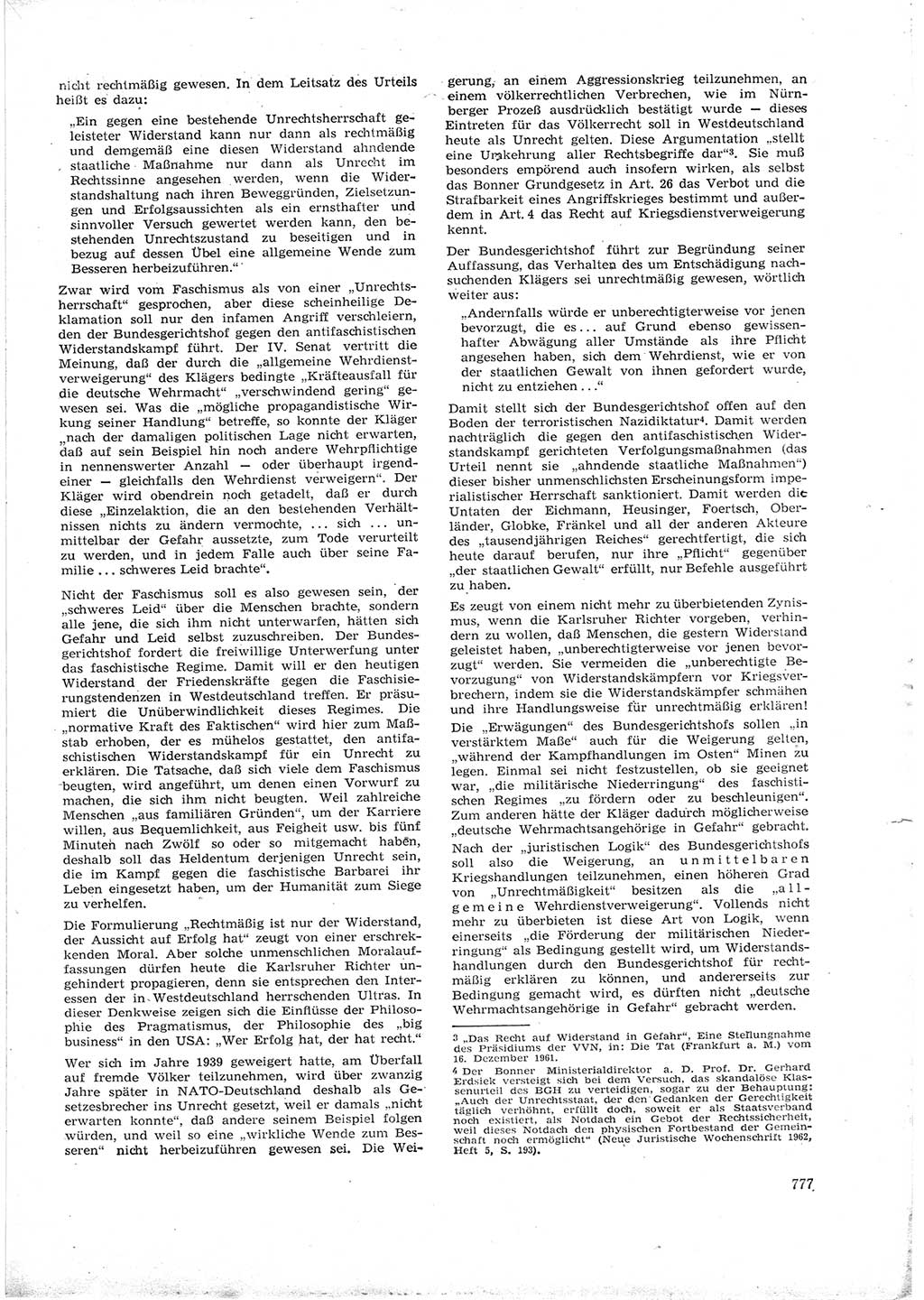 Neue Justiz (NJ), Zeitschrift für Recht und Rechtswissenschaft [Deutsche Demokratische Republik (DDR)], 16. Jahrgang 1962, Seite 777 (NJ DDR 1962, S. 777)