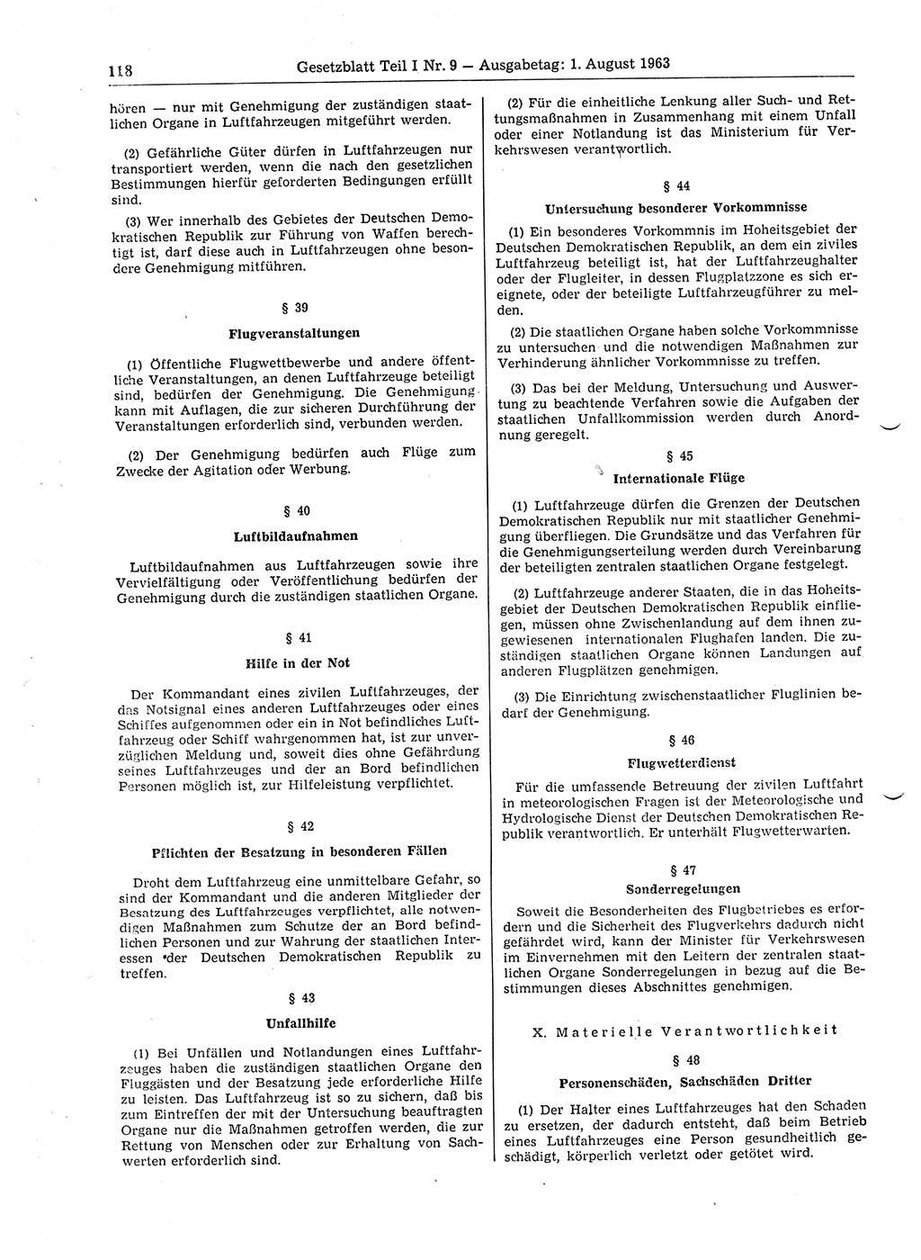 Gesetzblatt (GBl.) der Deutschen Demokratischen Republik (DDR) Teil Ⅰ 1963, Seite 118 (GBl. DDR Ⅰ 1963, S. 118)