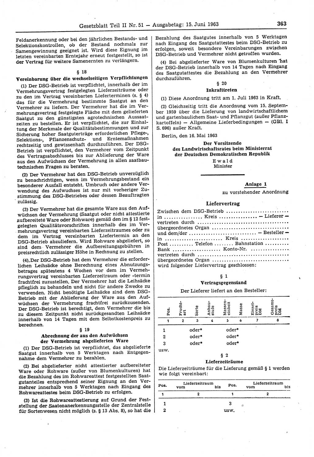 Gesetzblatt (GBl.) der Deutschen Demokratischen Republik (DDR) Teil ⅠⅠ 1963, Seite 363 (GBl. DDR ⅠⅠ 1963, S. 363)