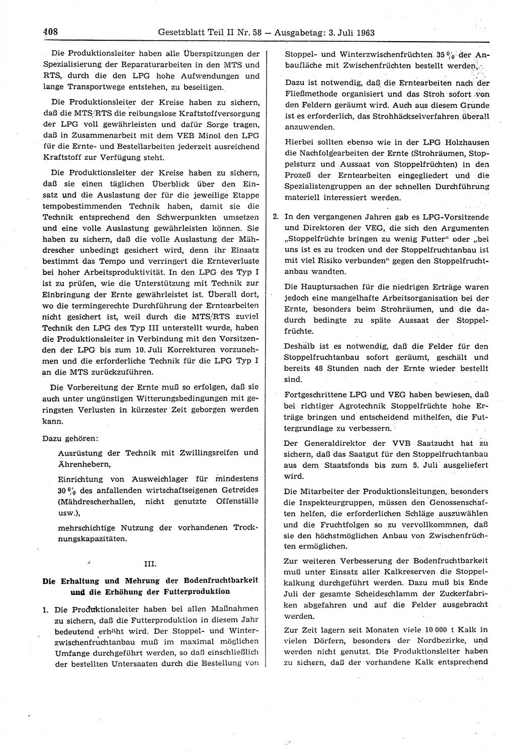 Gesetzblatt (GBl.) der Deutschen Demokratischen Republik (DDR) Teil ⅠⅠ 1963, Seite 408 (GBl. DDR ⅠⅠ 1963, S. 408)