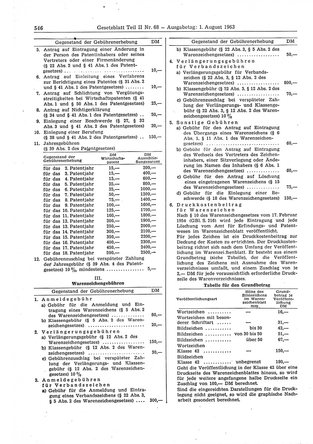 Gesetzblatt (GBl.) der Deutschen Demokratischen Republik (DDR) Teil ⅠⅠ 1963, Seite 546 (GBl. DDR ⅠⅠ 1963, S. 546)