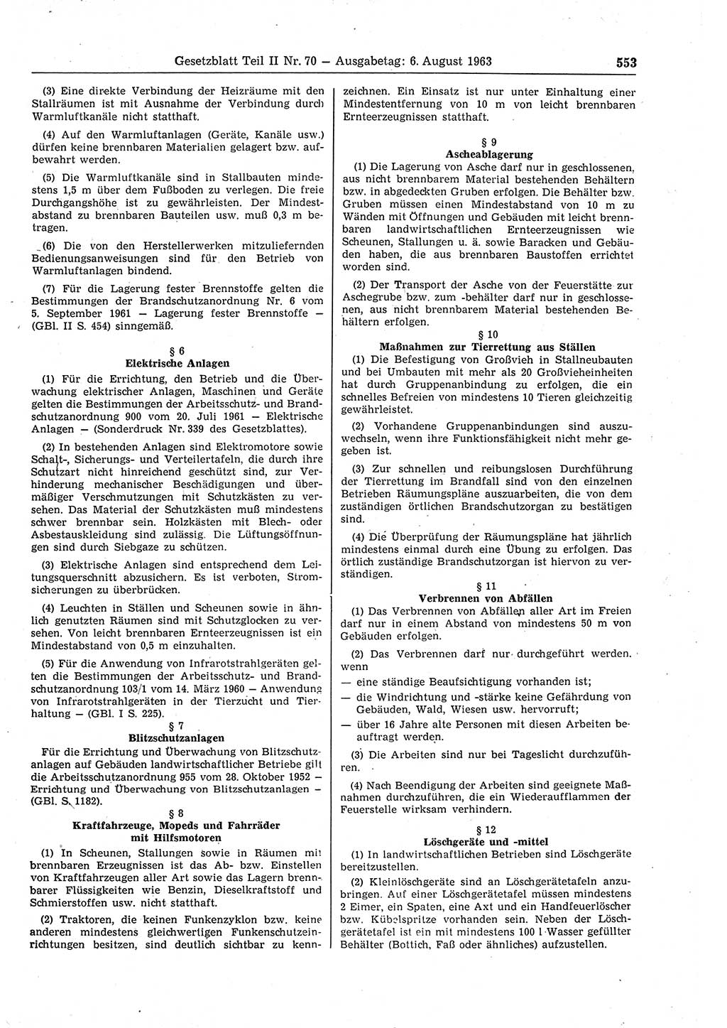 Gesetzblatt (GBl.) der Deutschen Demokratischen Republik (DDR) Teil ⅠⅠ 1963, Seite 553 (GBl. DDR ⅠⅠ 1963, S. 553)