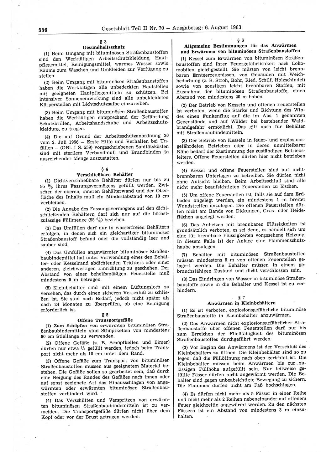 Gesetzblatt (GBl.) der Deutschen Demokratischen Republik (DDR) Teil ⅠⅠ 1963, Seite 556 (GBl. DDR ⅠⅠ 1963, S. 556)