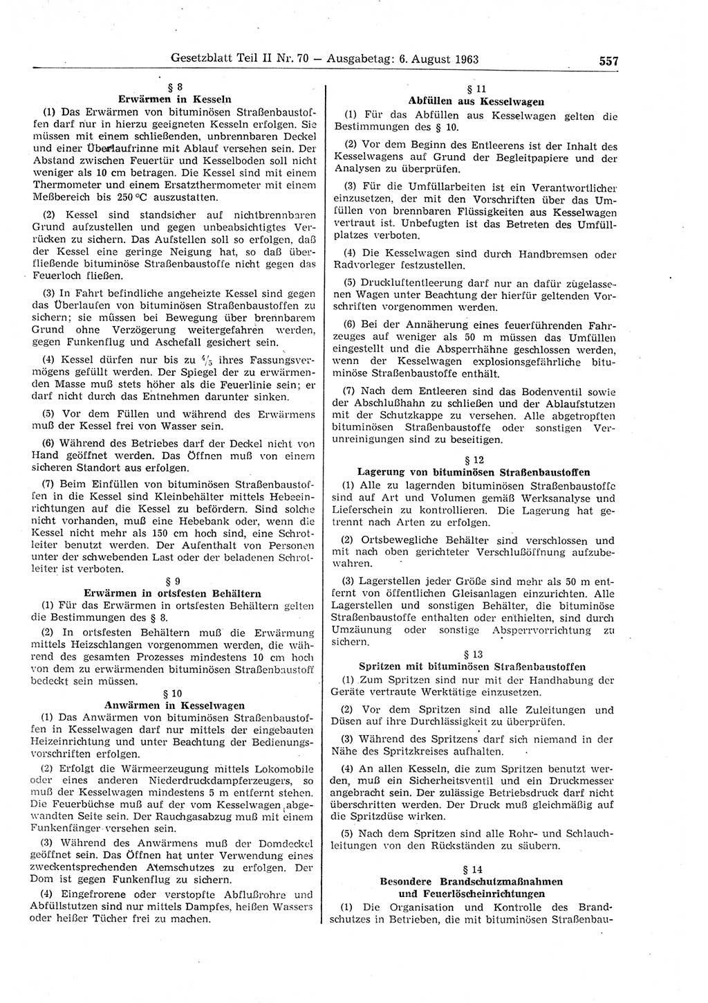 Gesetzblatt (GBl.) der Deutschen Demokratischen Republik (DDR) Teil ⅠⅠ 1963, Seite 557 (GBl. DDR ⅠⅠ 1963, S. 557)